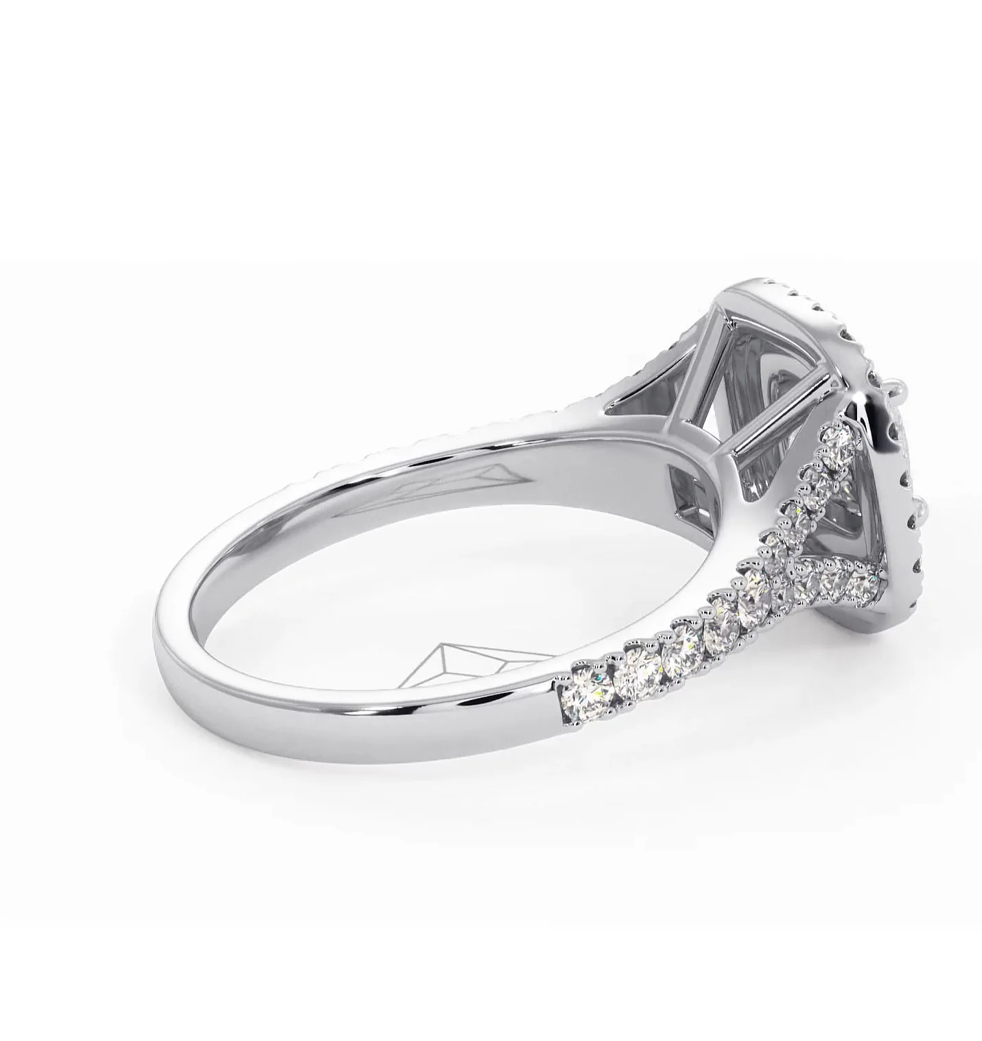 Cleopatra Diamond Halo Engagement Ring in Platinum 1.20ct G/VS1 - Image 60
