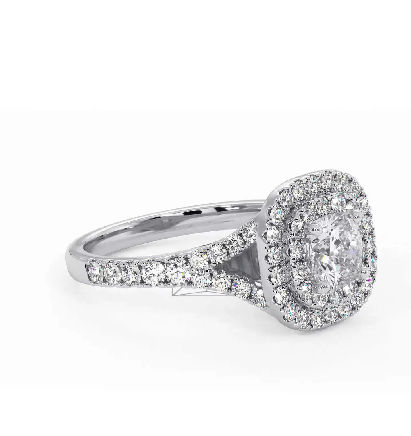 Cleopatra Diamond Halo Engagement Ring in Platinum 1.20ct G/VS1 - Image 76