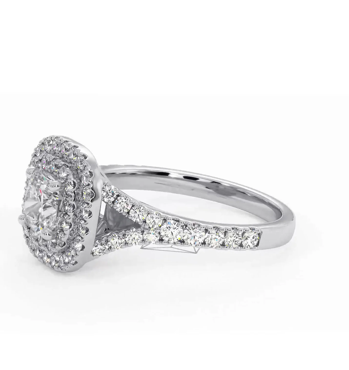 Cleopatra Lab Diamond Halo Engagement Ring 18K White Gold 1.20ct F/VS1 - Image 101