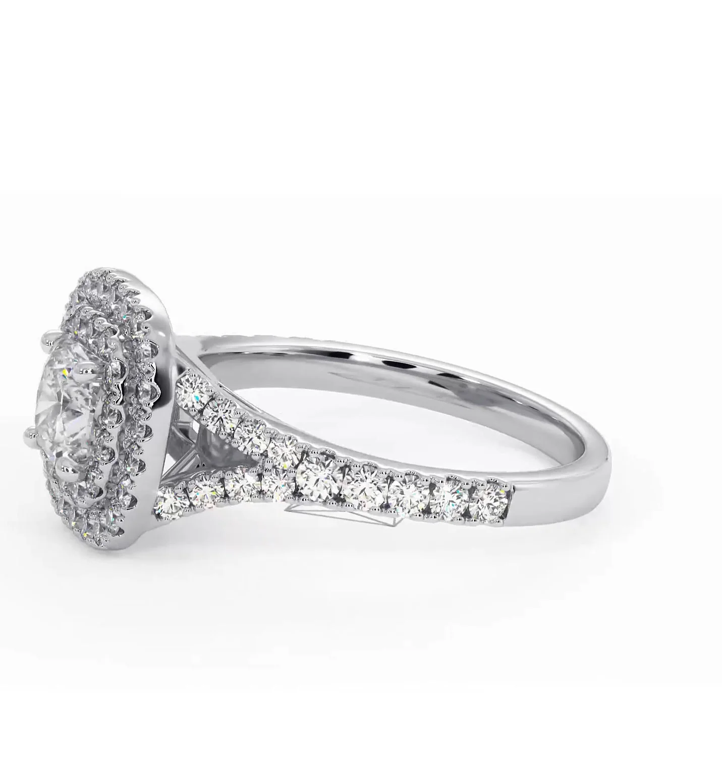 Cleopatra Lab Diamond Halo Engagement Ring 18K White Gold 1.20ct F/VS1 - Image 103