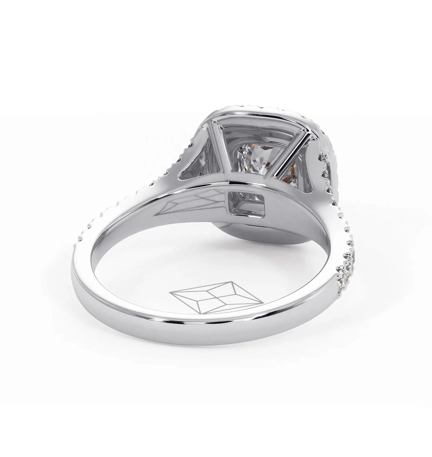 Cleopatra Lab Diamond Halo Engagement Ring 18K White Gold 1.20ct F/VS1 - Image 132
