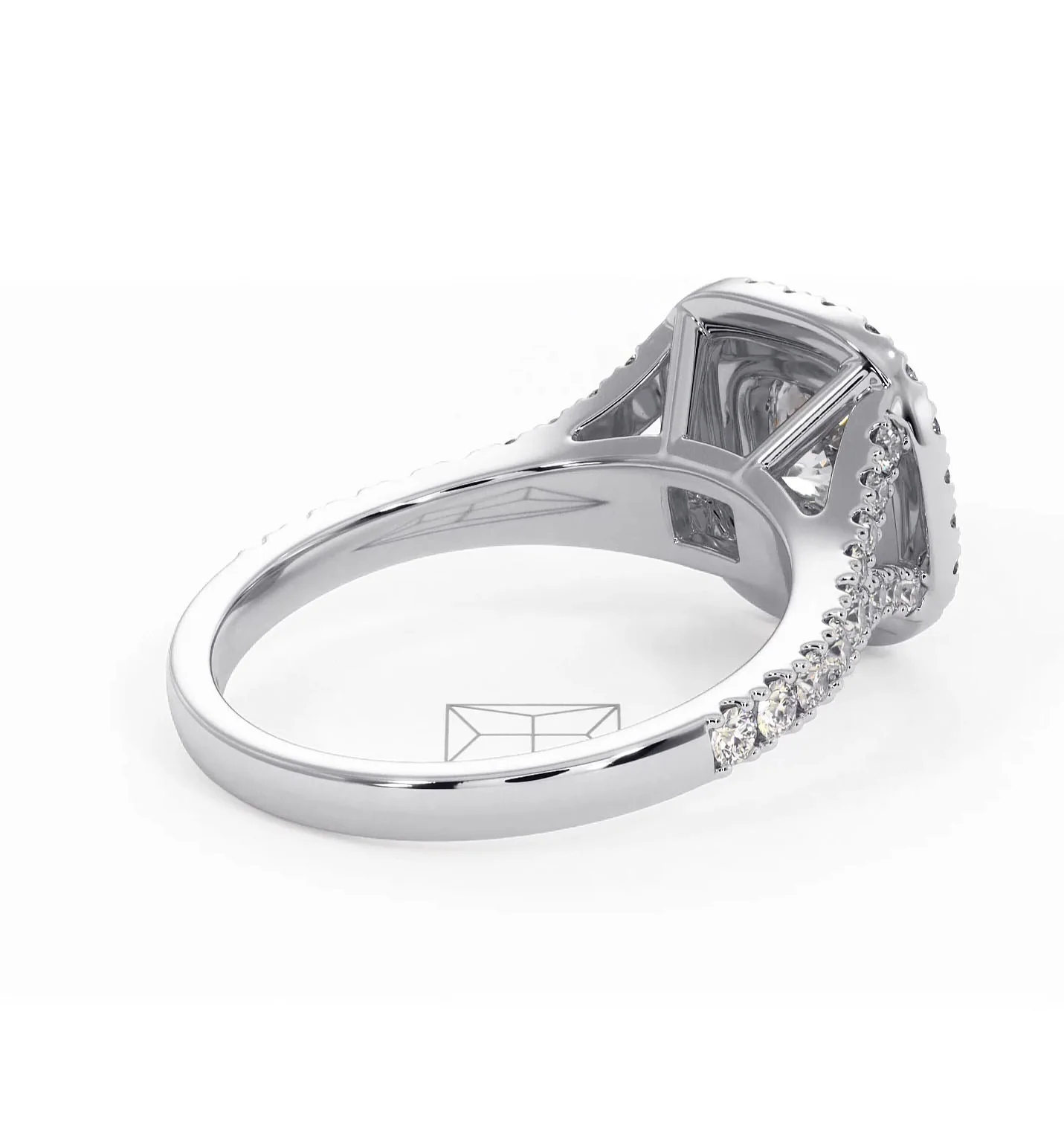 Cleopatra Lab Diamond Halo Engagement Ring 18K White Gold 1.20ct F/VS1 - Image 138