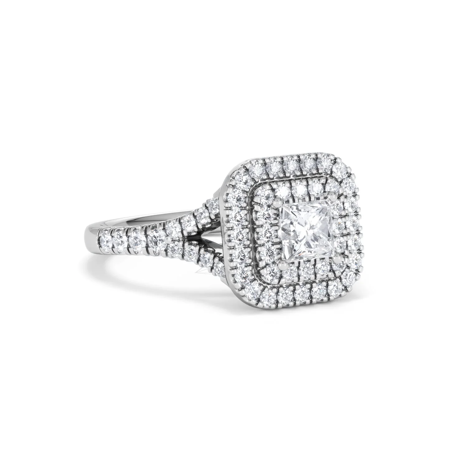 Cleopatra Lab Diamond Halo Engagement Ring 18K White Gold 1.20ct F/VS1 - Image 14