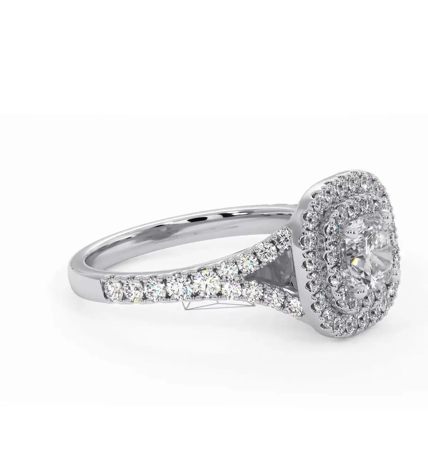 Cleopatra Lab Diamond Halo Engagement Ring 18K White Gold 1.20ct F/VS1 - Image 156
