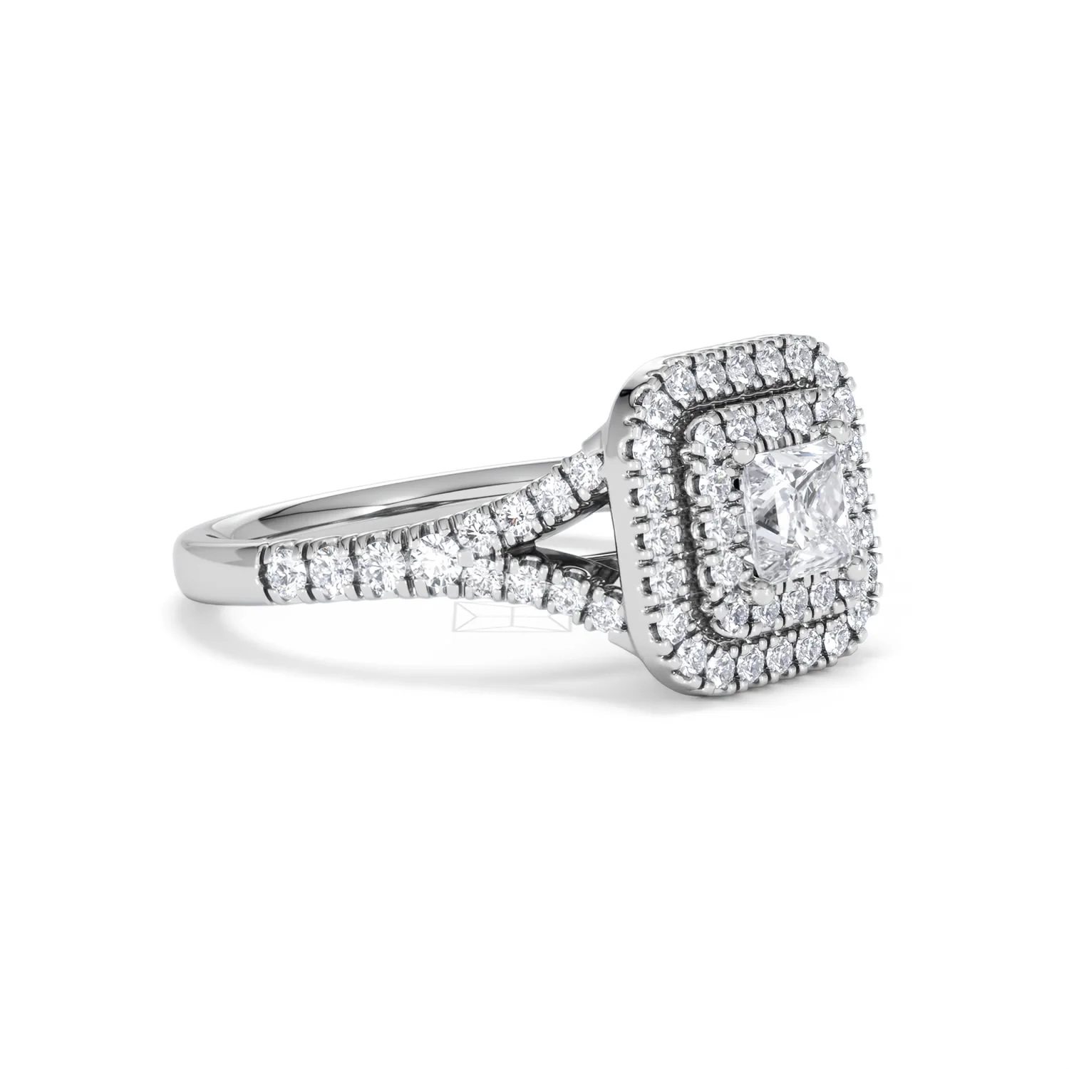Cleopatra Lab Diamond Halo Engagement Ring 18K White Gold 1.20ct F/VS1 - Image 18