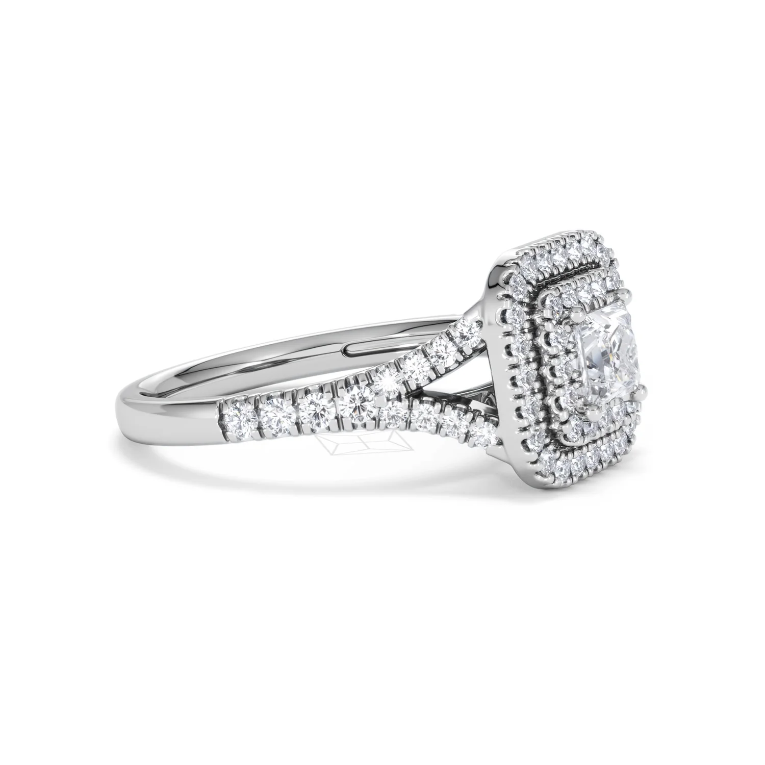 Cleopatra Lab Diamond Halo Engagement Ring 18K White Gold 1.20ct F/VS1 - Image 21
