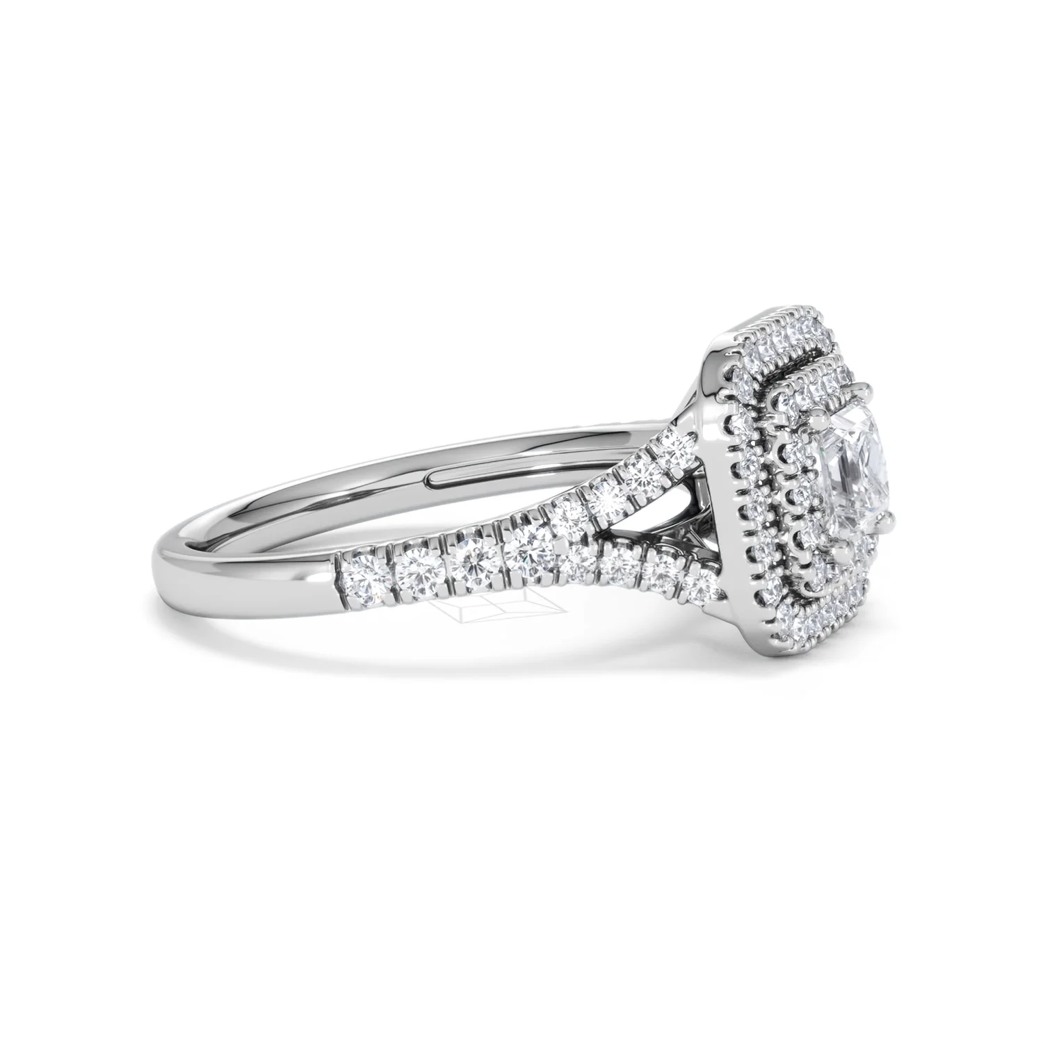 Cleopatra Lab Diamond Halo Engagement Ring 18K White Gold 1.20ct F/VS1 - Image 23