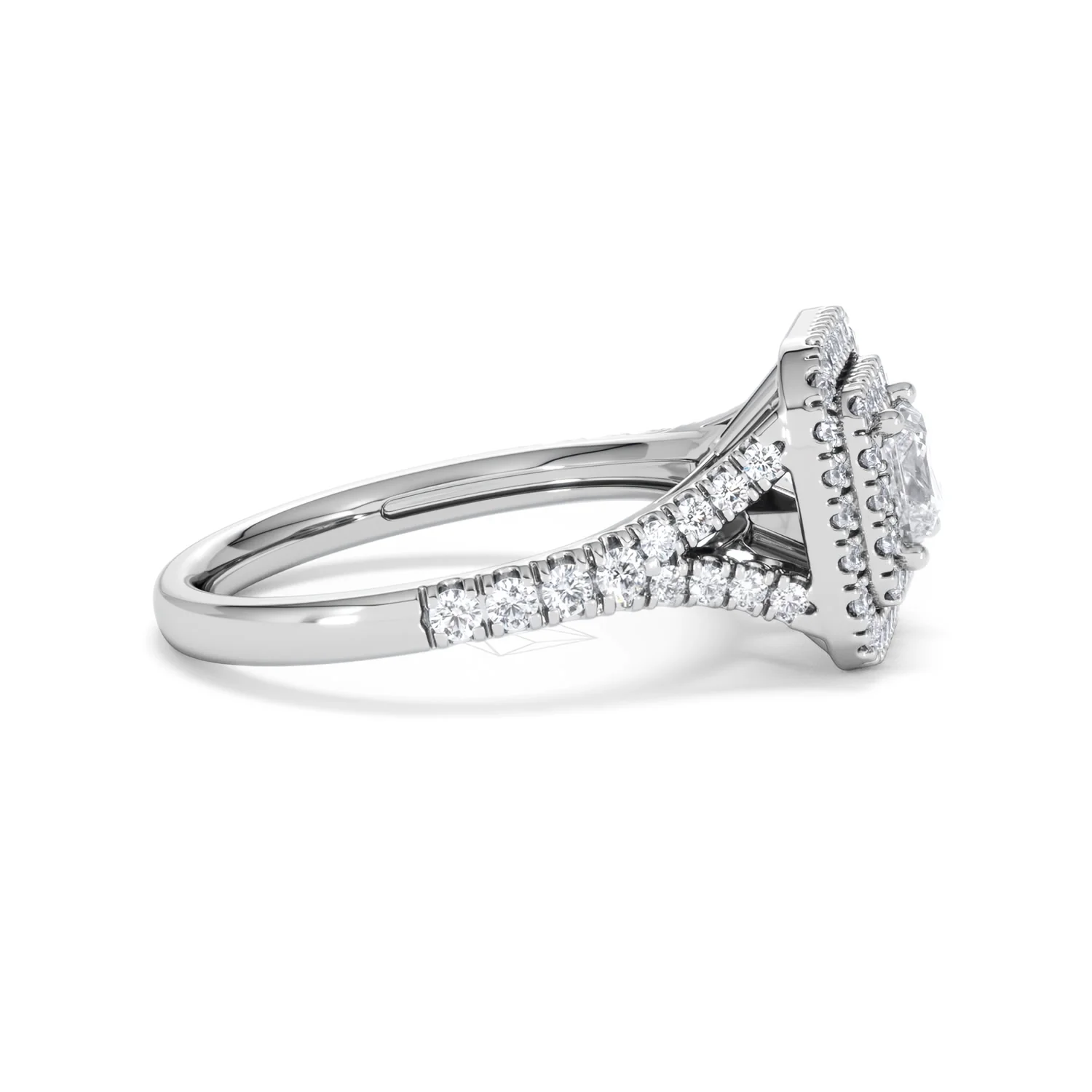 Cleopatra Lab Diamond Halo Engagement Ring 18K White Gold 1.20ct F/VS1 - Image 26