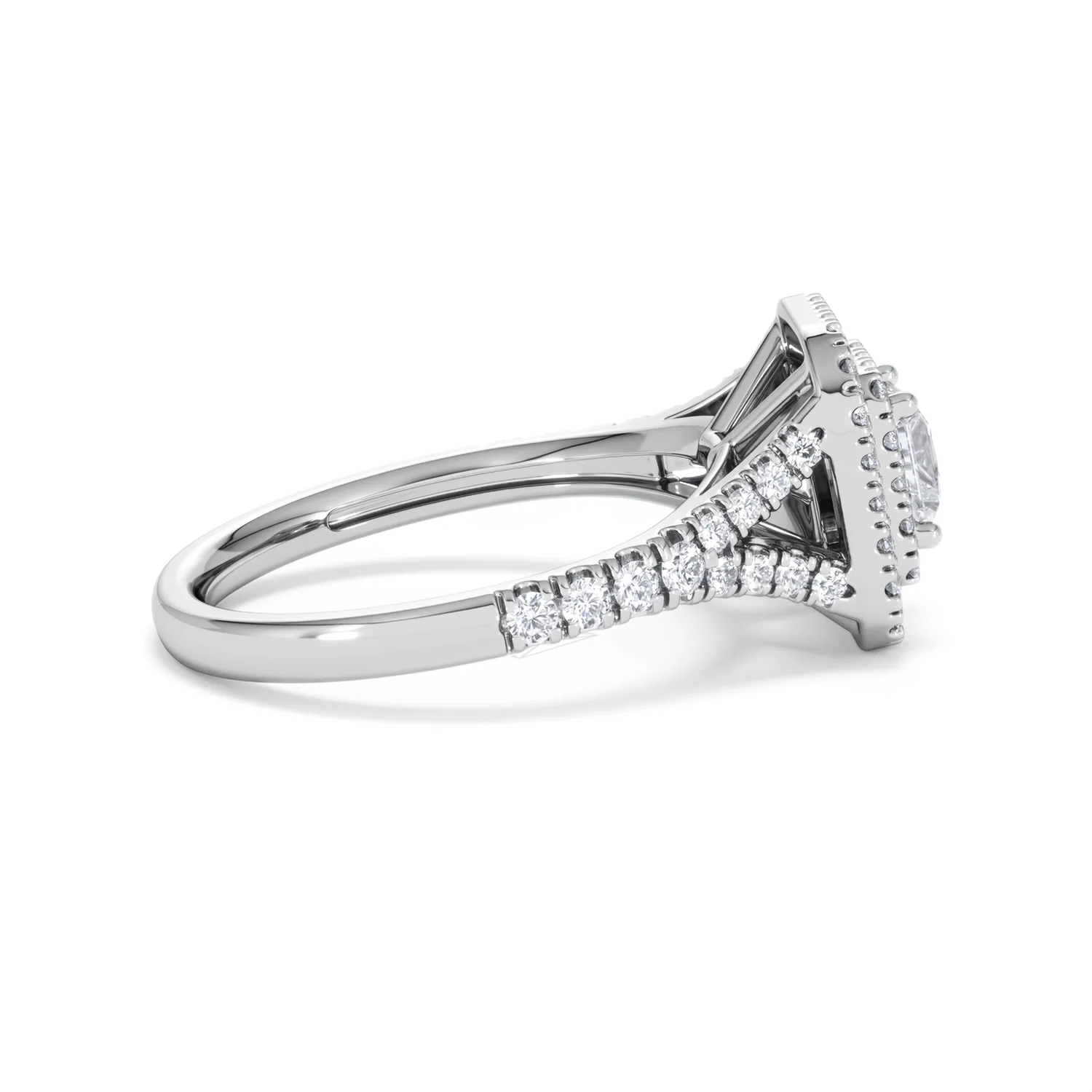 Cleopatra Lab Diamond Halo Engagement Ring 18K White Gold 1.20ct F/VS1 - Image 29
