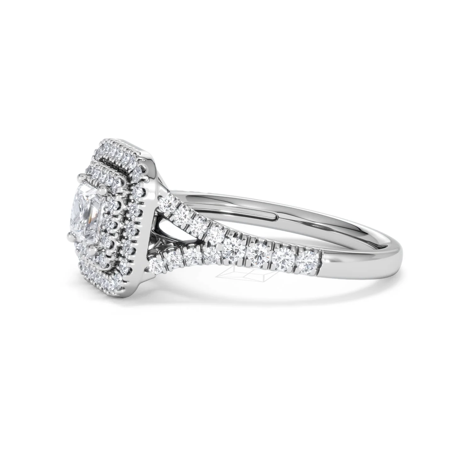 Cleopatra Lab Diamond Halo Engagement Ring 18K White Gold 1.20ct F/VS1 - Image 73