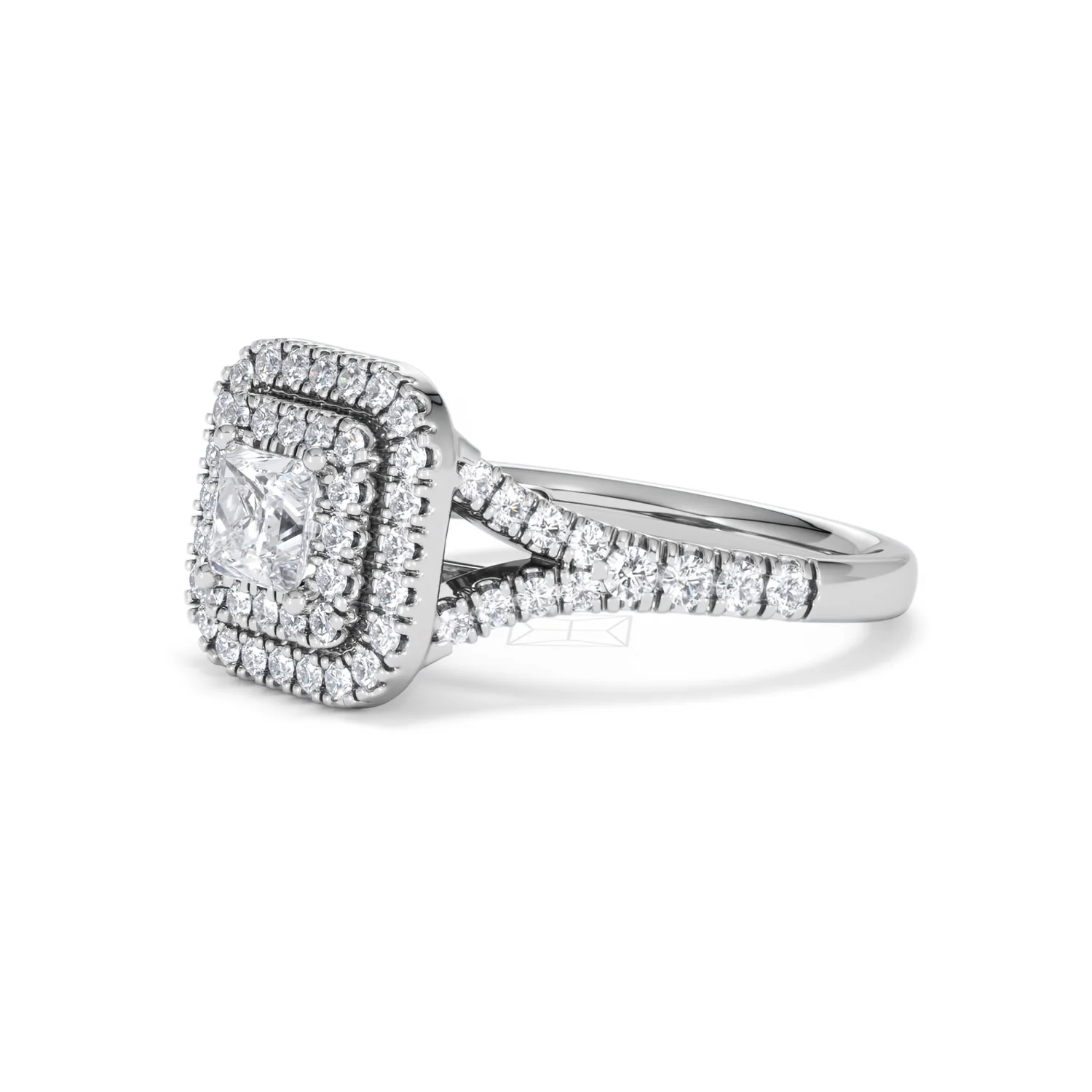Cleopatra Lab Diamond Halo Engagement Ring 18K White Gold 1.20ct F/VS1 - Image 77