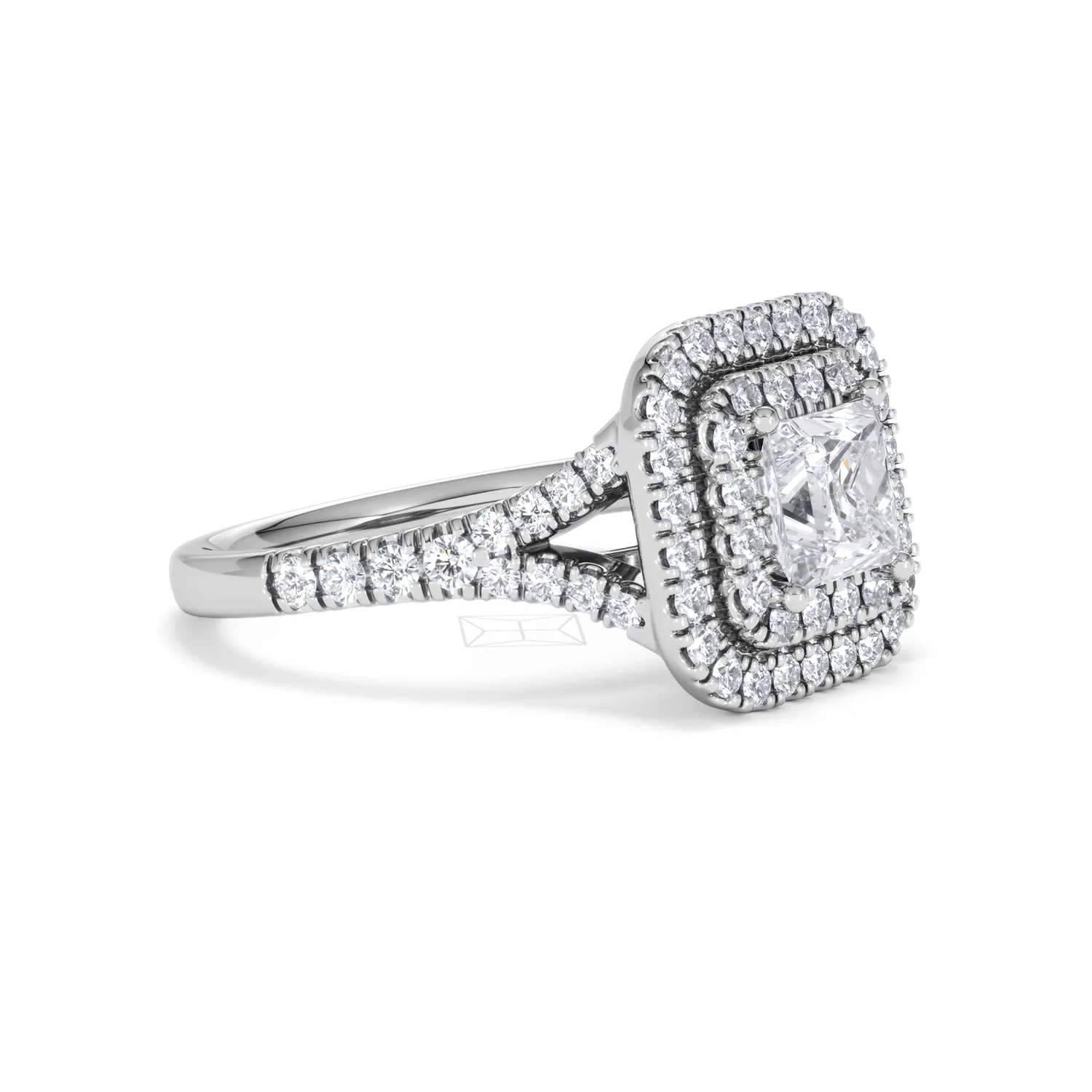 Cleopatra Lab Diamond Halo Engagement Ring 18K White Gold 1.85ct F/VS1 - Image 18
