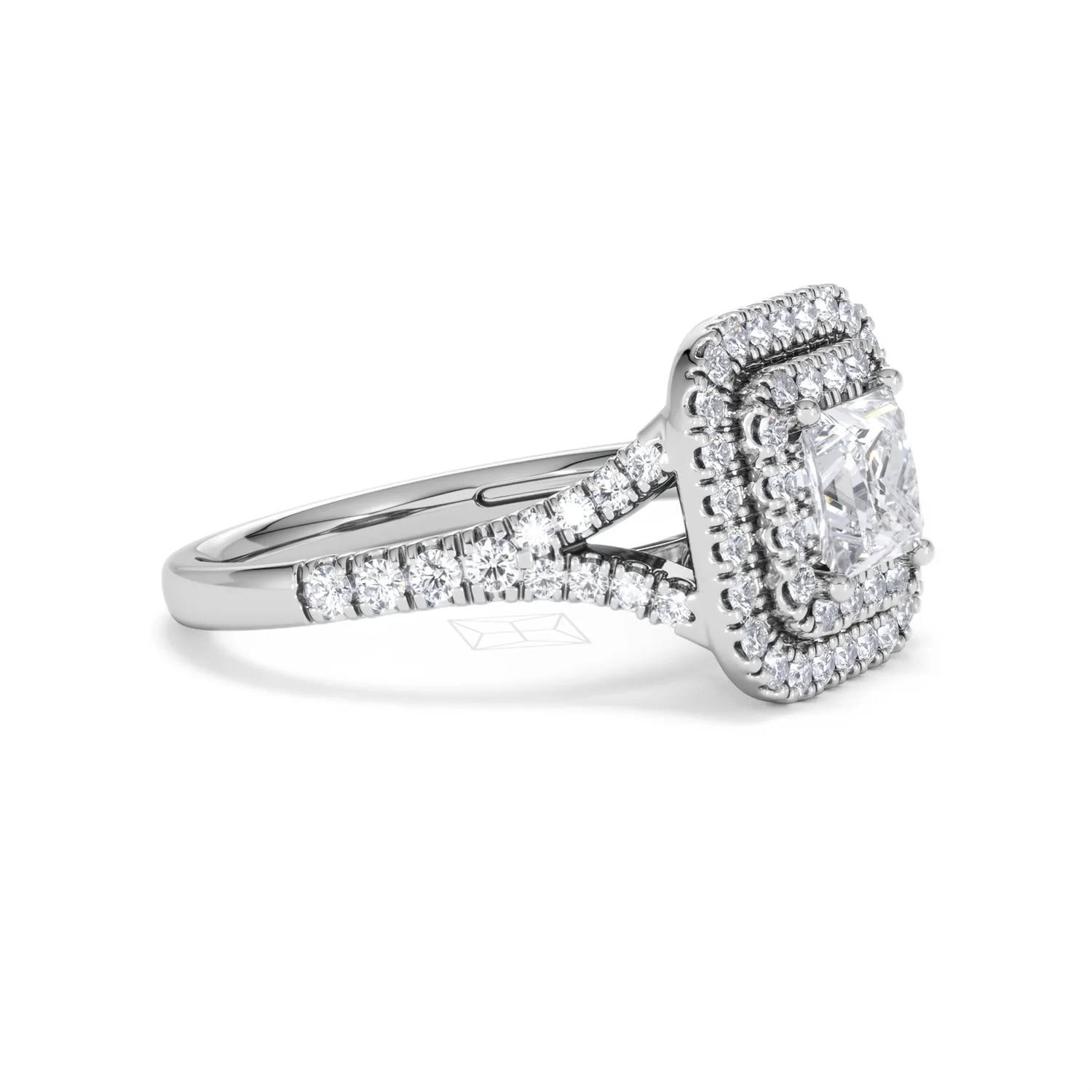 Cleopatra Lab Diamond Halo Engagement Ring 18K White Gold 1.85ct F/VS1 - Image 20