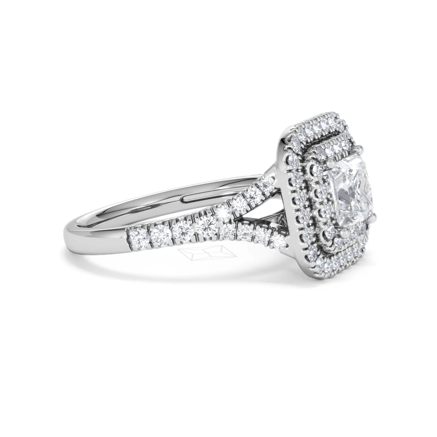 Cleopatra Lab Diamond Halo Engagement Ring 18K White Gold 1.85ct F/VS1 - Image 21