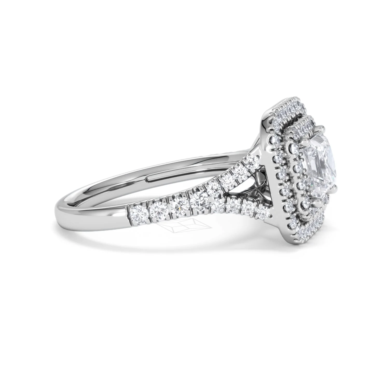 Cleopatra Lab Diamond Halo Engagement Ring 18K White Gold 1.85ct F/VS1 - Image 23