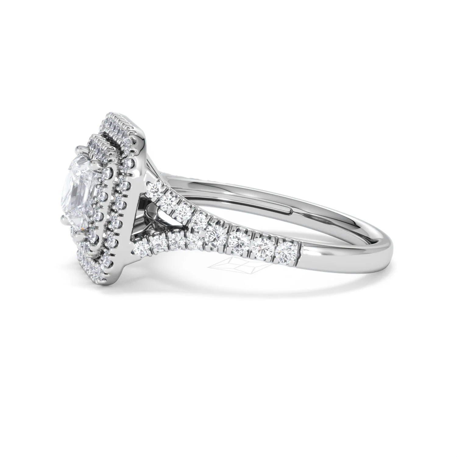 Cleopatra Lab Diamond Halo Engagement Ring 18K White Gold 1.85ct F/VS1 - Image 70