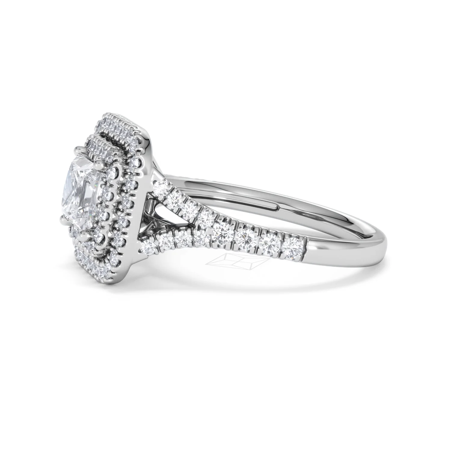 Cleopatra Lab Diamond Halo Engagement Ring 18K White Gold 1.85ct F/VS1 - Image 71