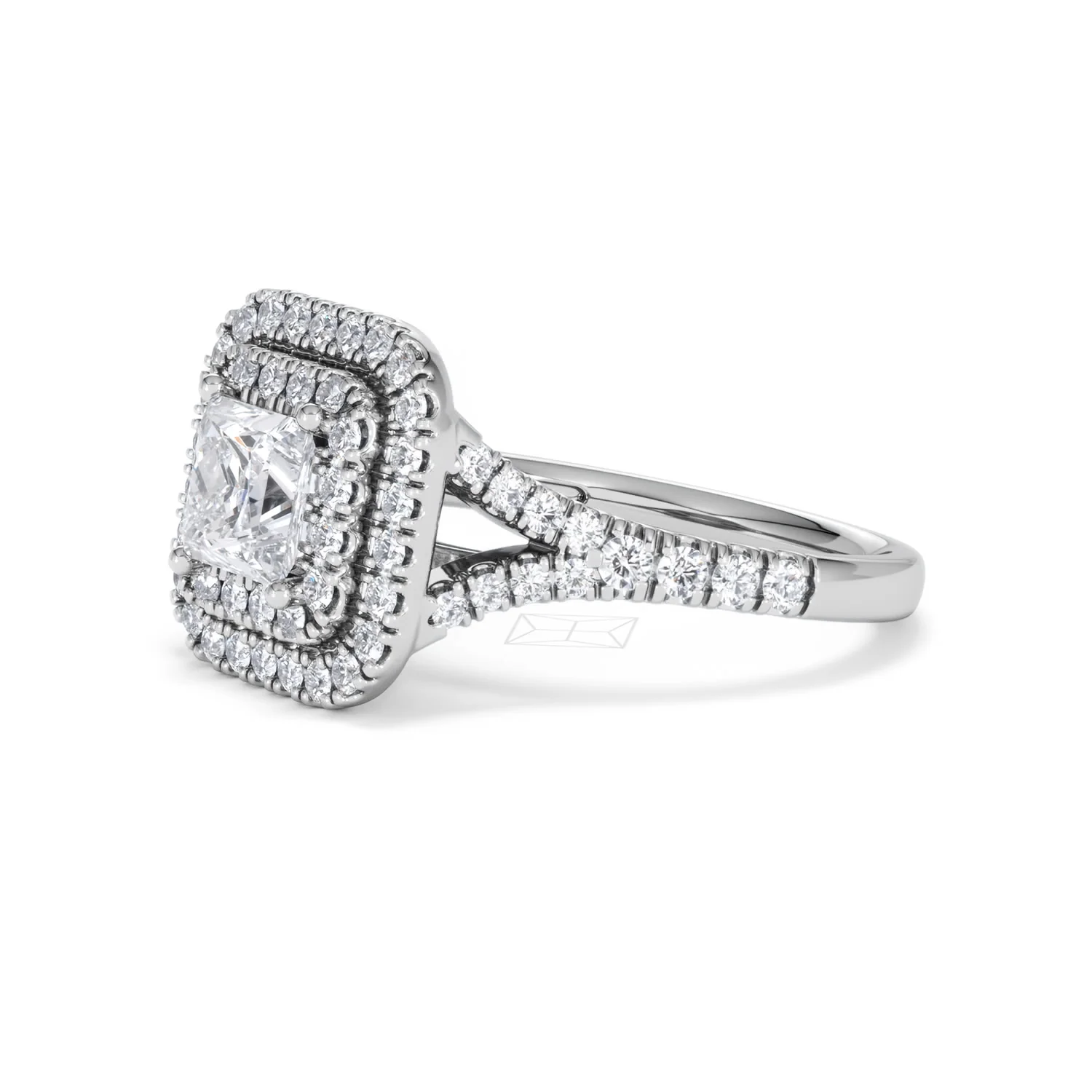 Cleopatra Lab Diamond Halo Engagement Ring 18K White Gold 1.85ct F/VS1 - Image 75