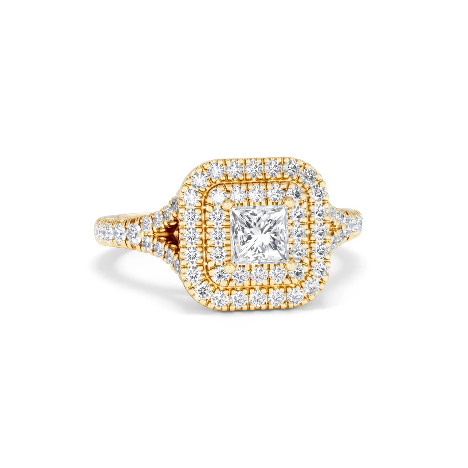 Cleopatra Lab Diamond Halo Engagement Ring in 18K Gold 1.20ct F/VS1 - Image 10