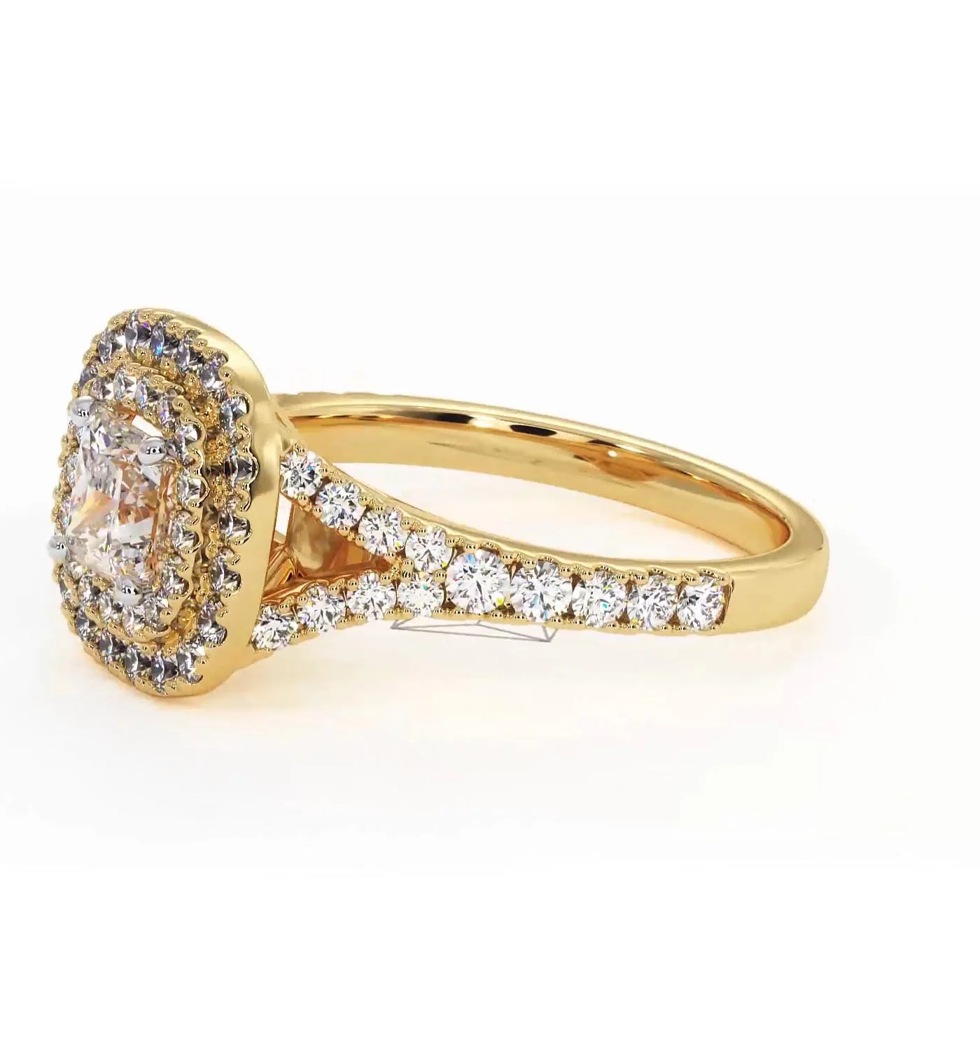 Cleopatra Lab Diamond Halo Engagement Ring in 18K Gold 1.20ct F/VS1 - Image 101