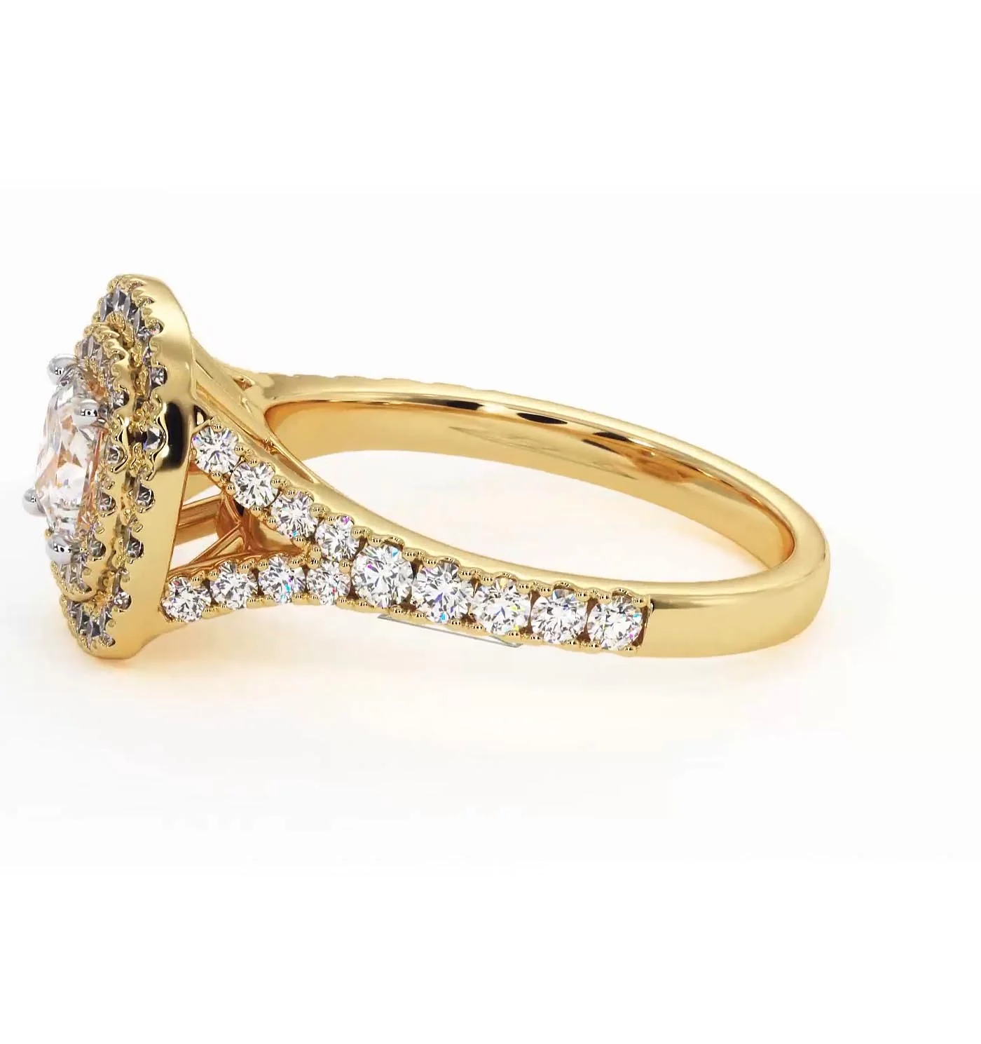 Cleopatra Lab Diamond Halo Engagement Ring in 18K Gold 1.20ct F/VS1 - Image 105