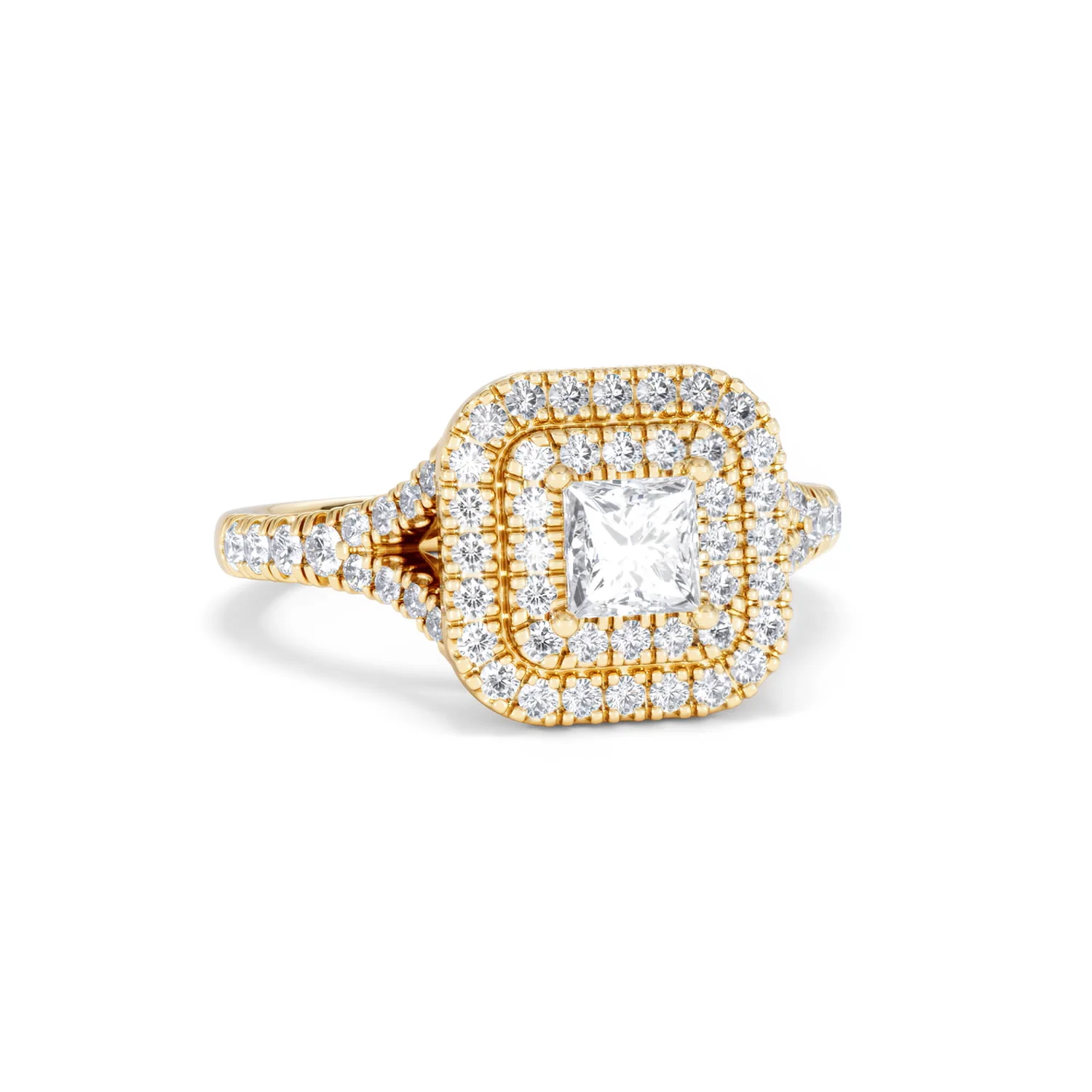 Cleopatra Lab Diamond Halo Engagement Ring in 18K Gold 1.20ct F/VS1 - Image 11