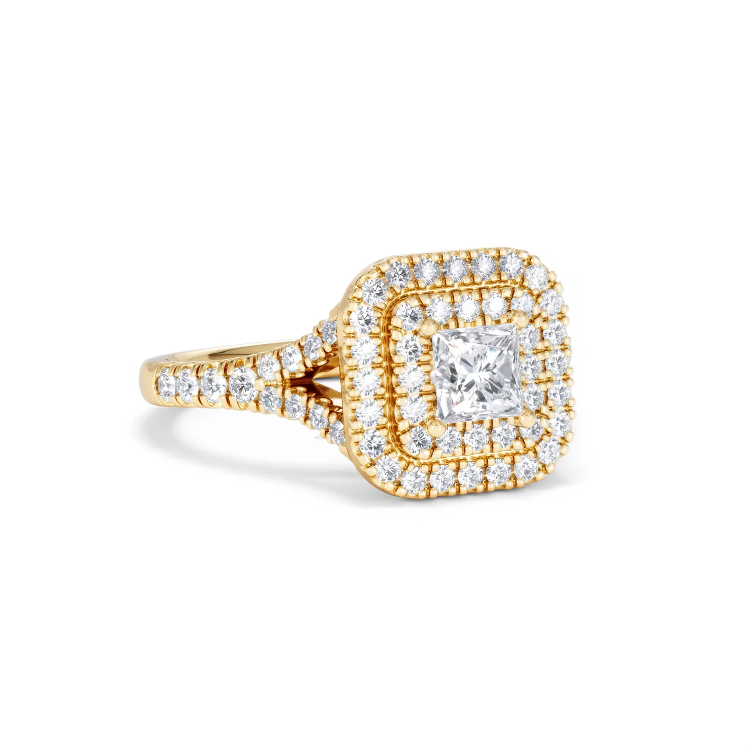 Cleopatra Lab Diamond Halo Engagement Ring in 18K Gold 1.20ct F/VS1 - Image 13