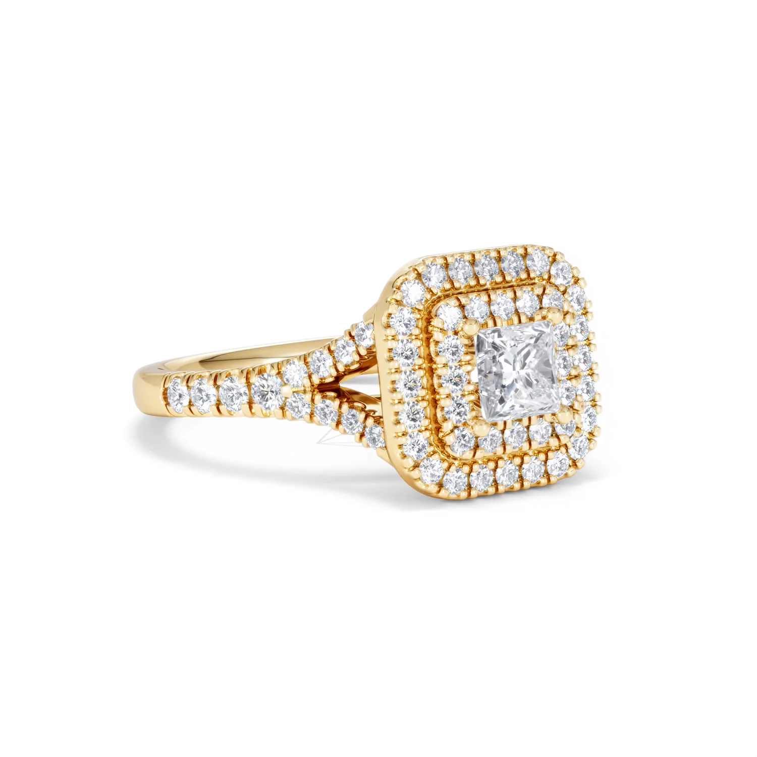 Cleopatra Lab Diamond Halo Engagement Ring in 18K Gold 1.20ct F/VS1 - Image 15