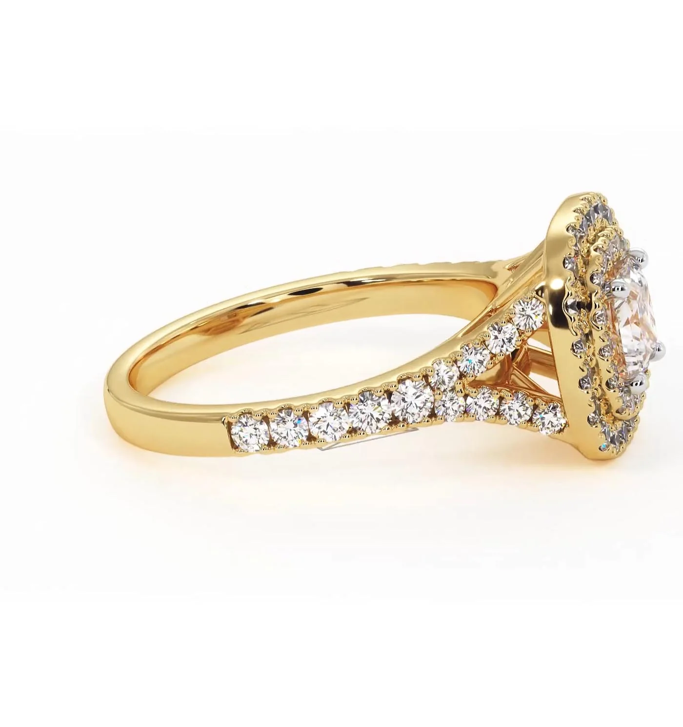 Cleopatra Lab Diamond Halo Engagement Ring in 18K Gold 1.20ct F/VS1 - Image 151