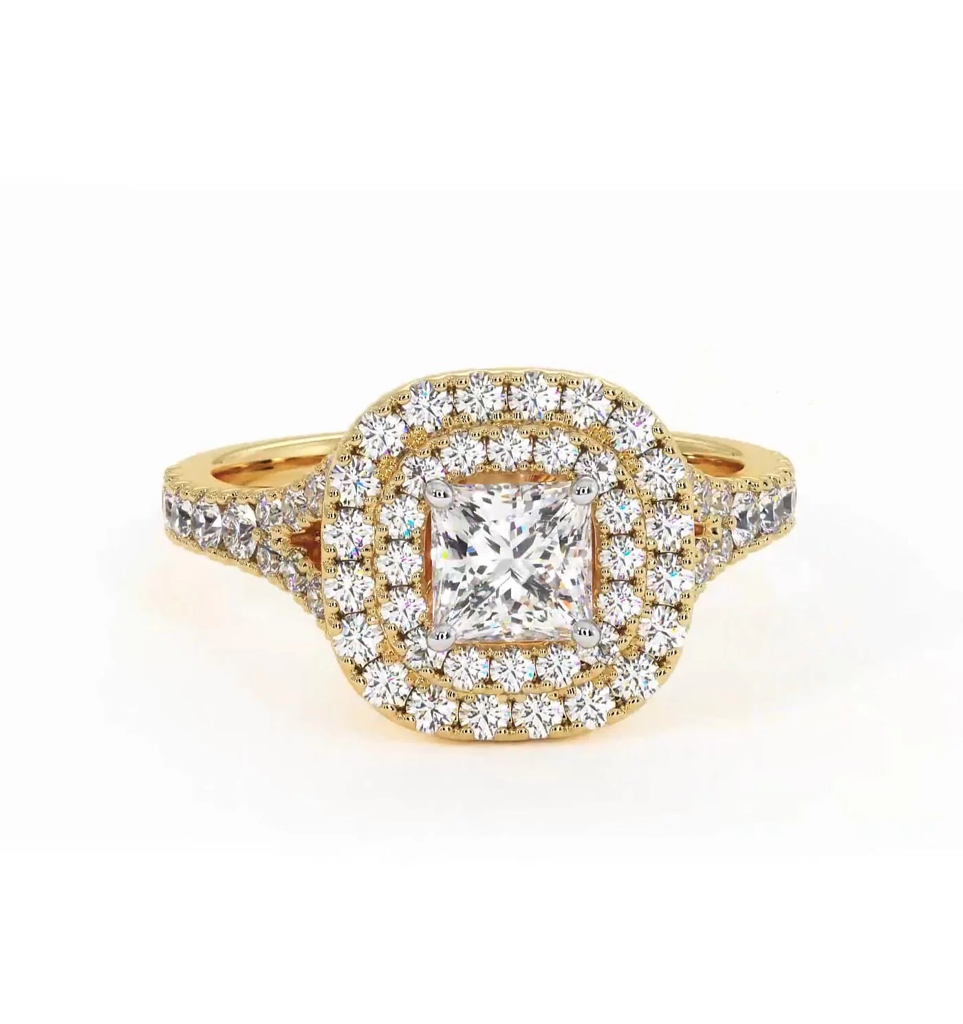 Cleopatra Lab Diamond Halo Engagement Ring in 18K Gold 1.20ct F/VS1 - Image 167