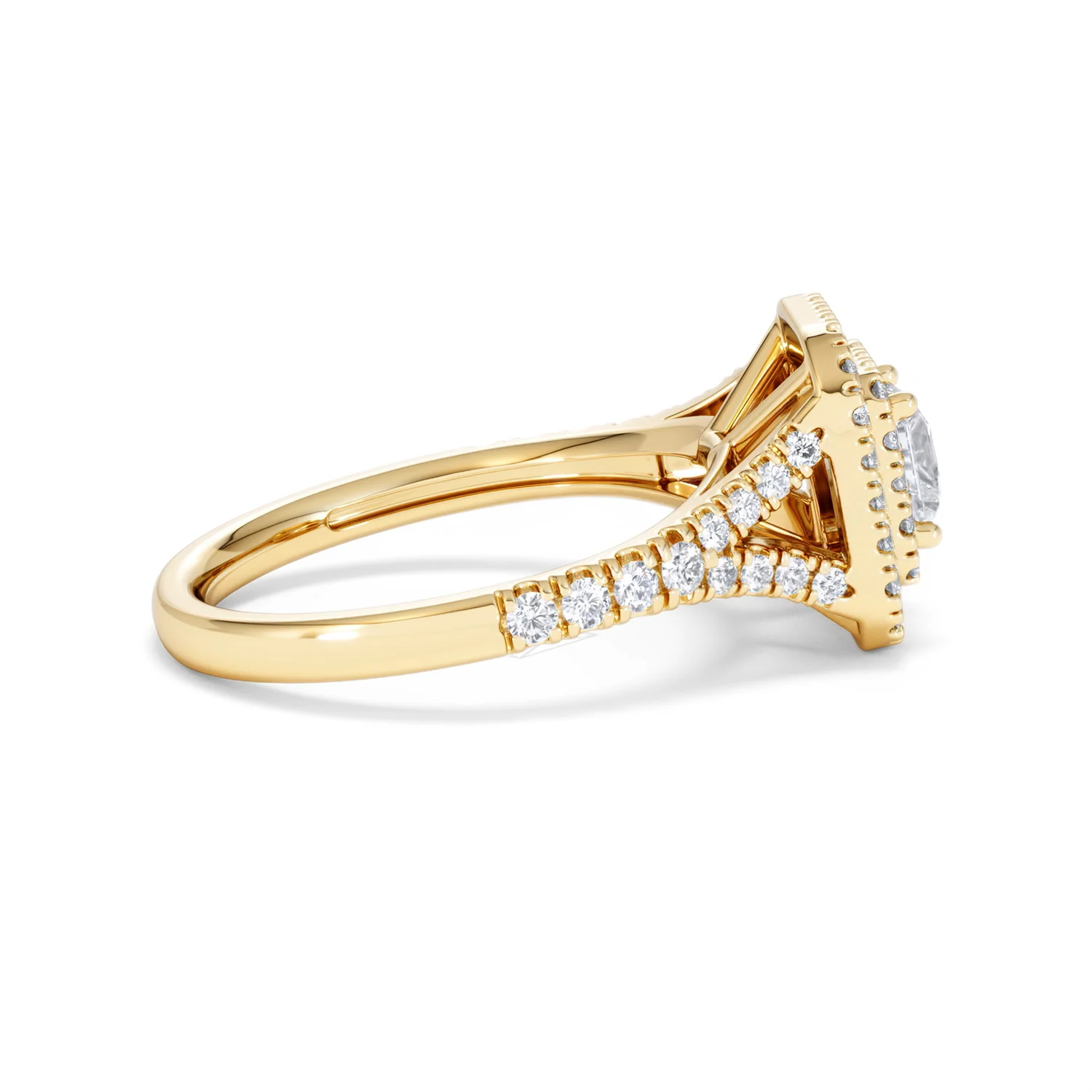 Cleopatra Lab Diamond Halo Engagement Ring in 18K Gold 1.20ct F/VS1 - Image 29