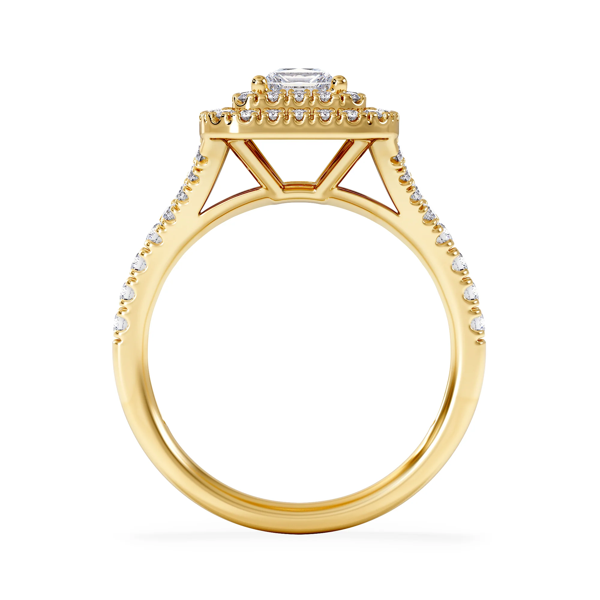 Cleopatra Lab Diamond Halo Engagement Ring in 18K Gold 1.20ct F/VS1 - Image 3