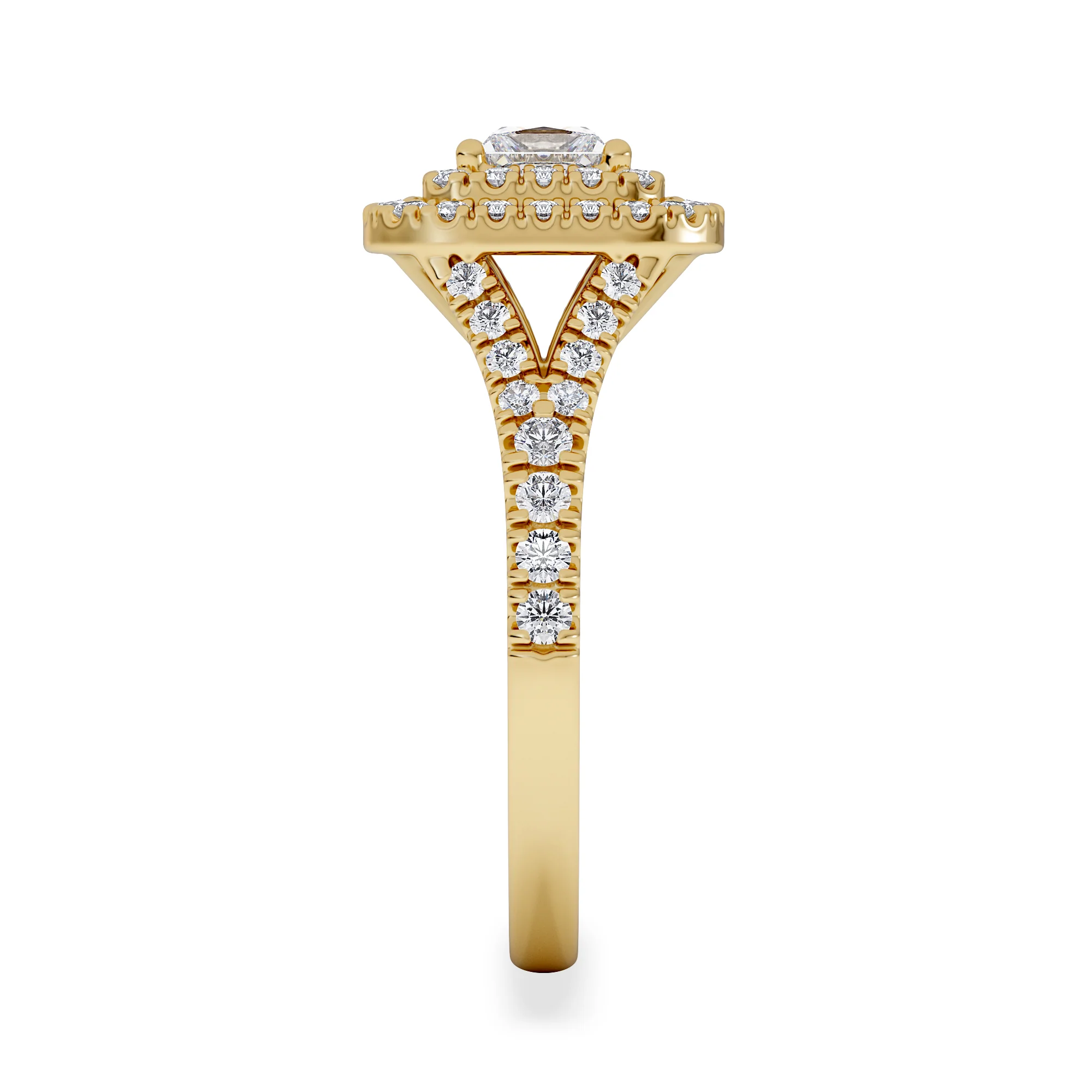 Cleopatra Lab Diamond Halo Engagement Ring in 18K Gold 1.20ct F/VS1 - Image 5