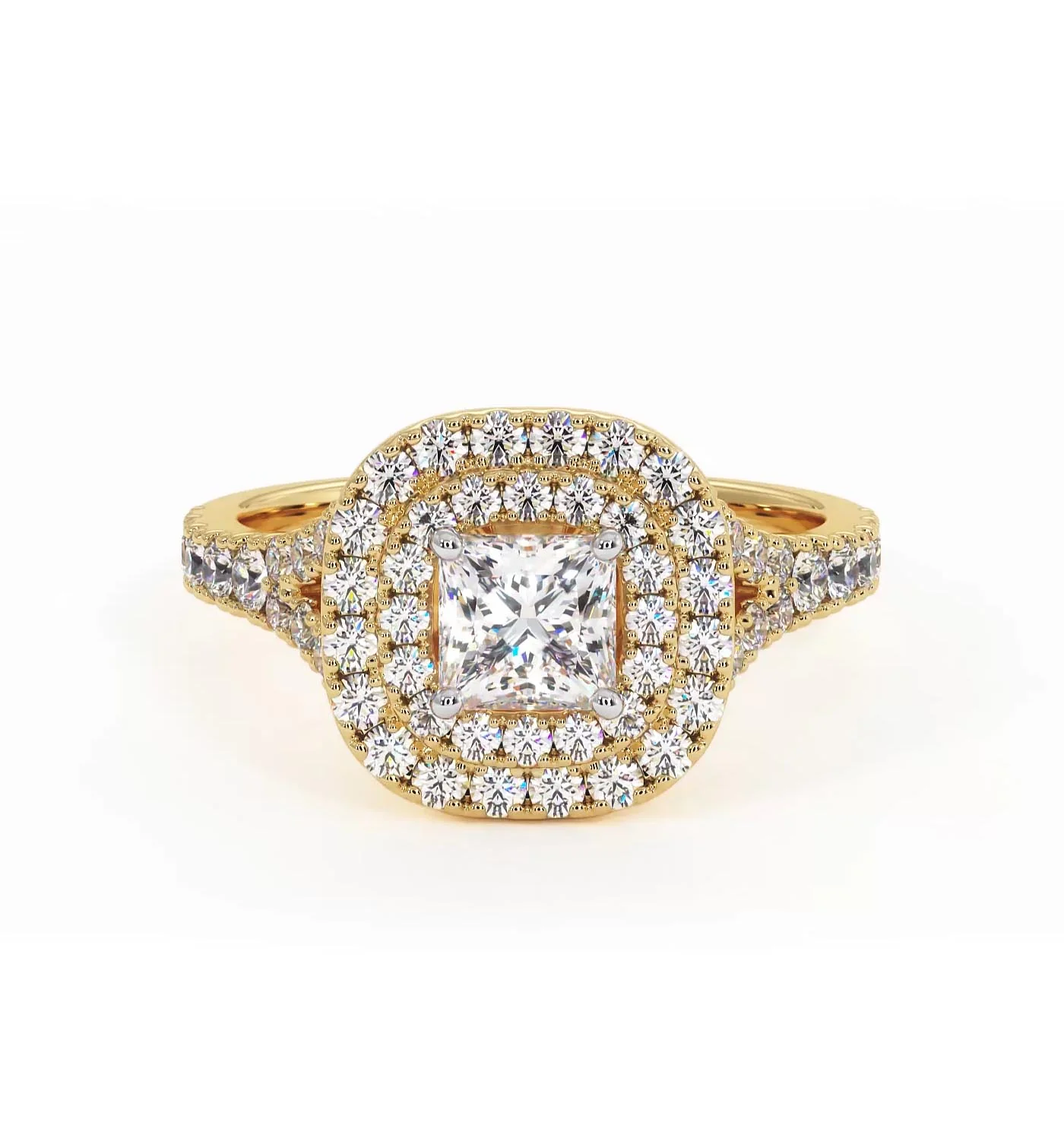 Cleopatra Lab Diamond Halo Engagement Ring in 18K Gold 1.20ct F/VS1 - Image 88