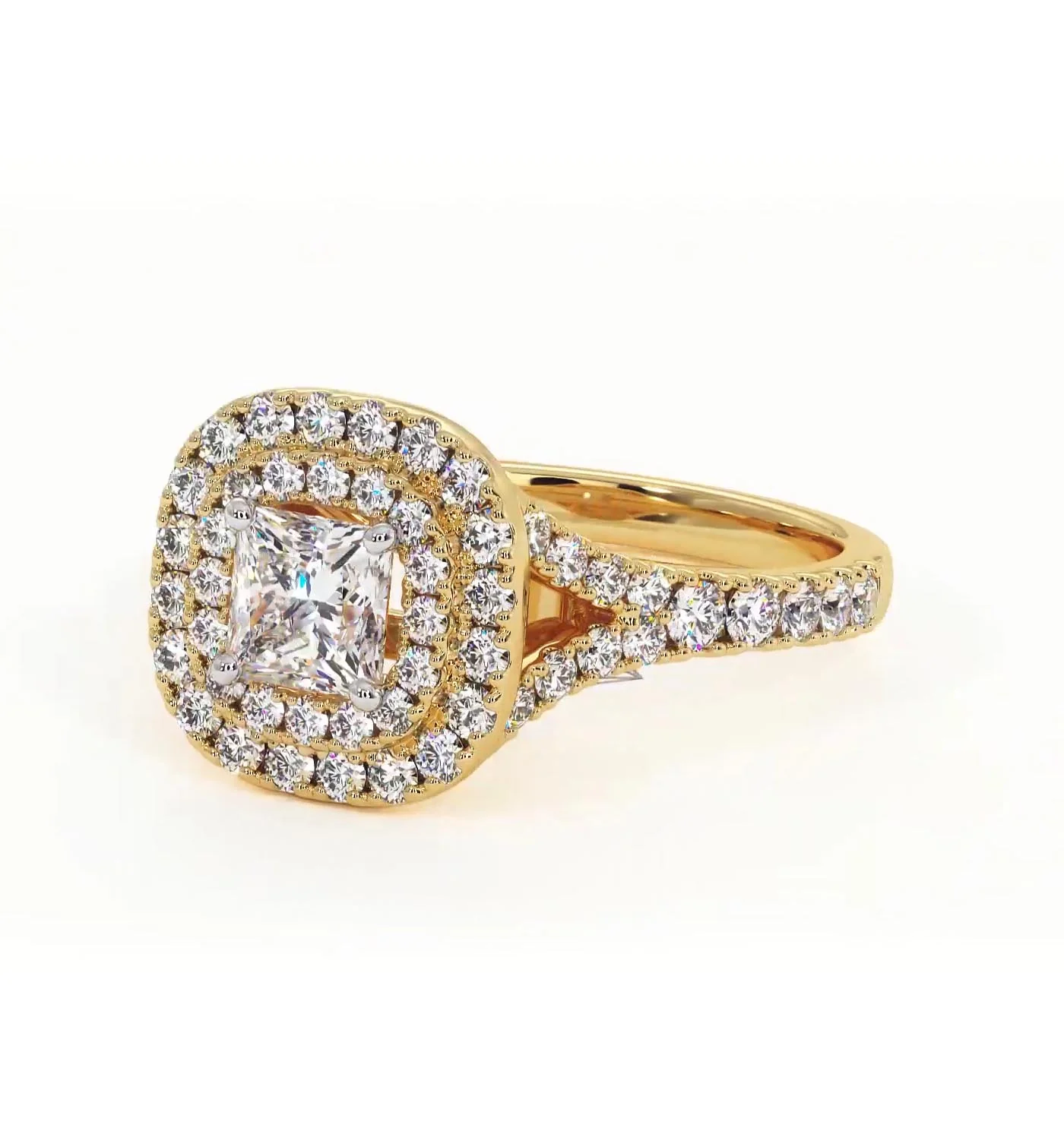 Cleopatra Lab Diamond Halo Engagement Ring in 18K Gold 1.20ct F/VS1 - Image 94