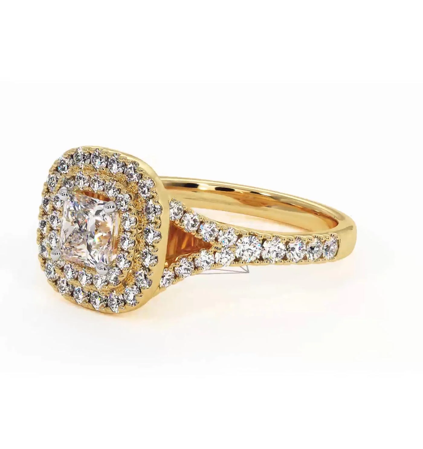 Cleopatra Lab Diamond Halo Engagement Ring in 18K Gold 1.20ct F/VS1 - Image 97
