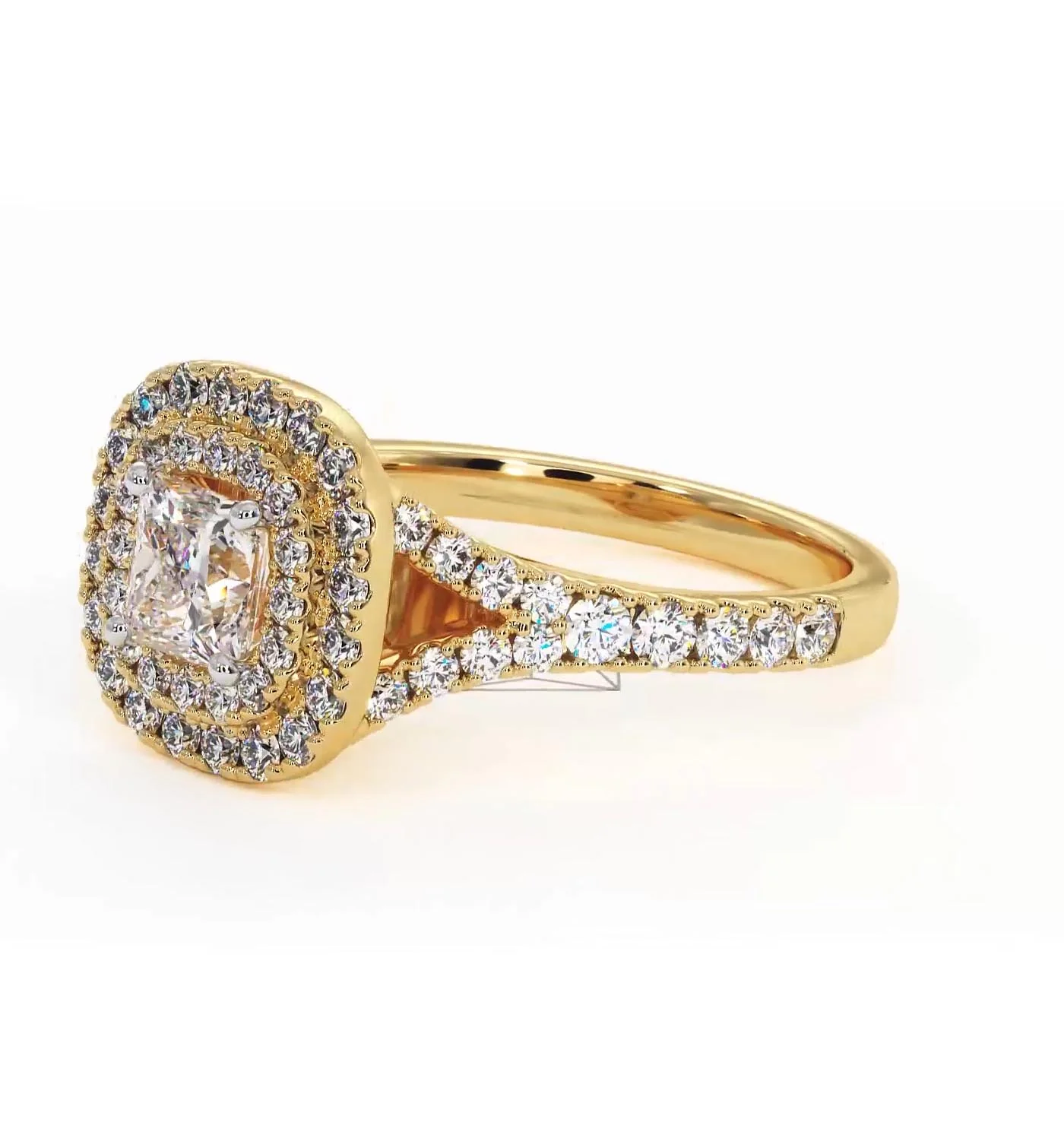 Cleopatra Lab Diamond Halo Engagement Ring in 18K Gold 1.20ct F/VS1 - Image 98