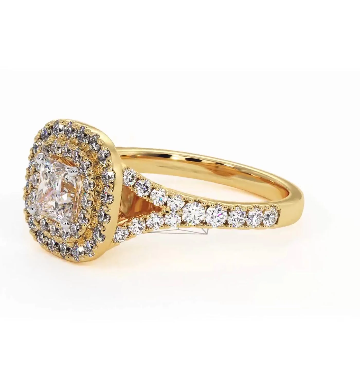 Cleopatra Lab Diamond Halo Engagement Ring in 18K Gold 1.20ct F/VS1 - Image 99