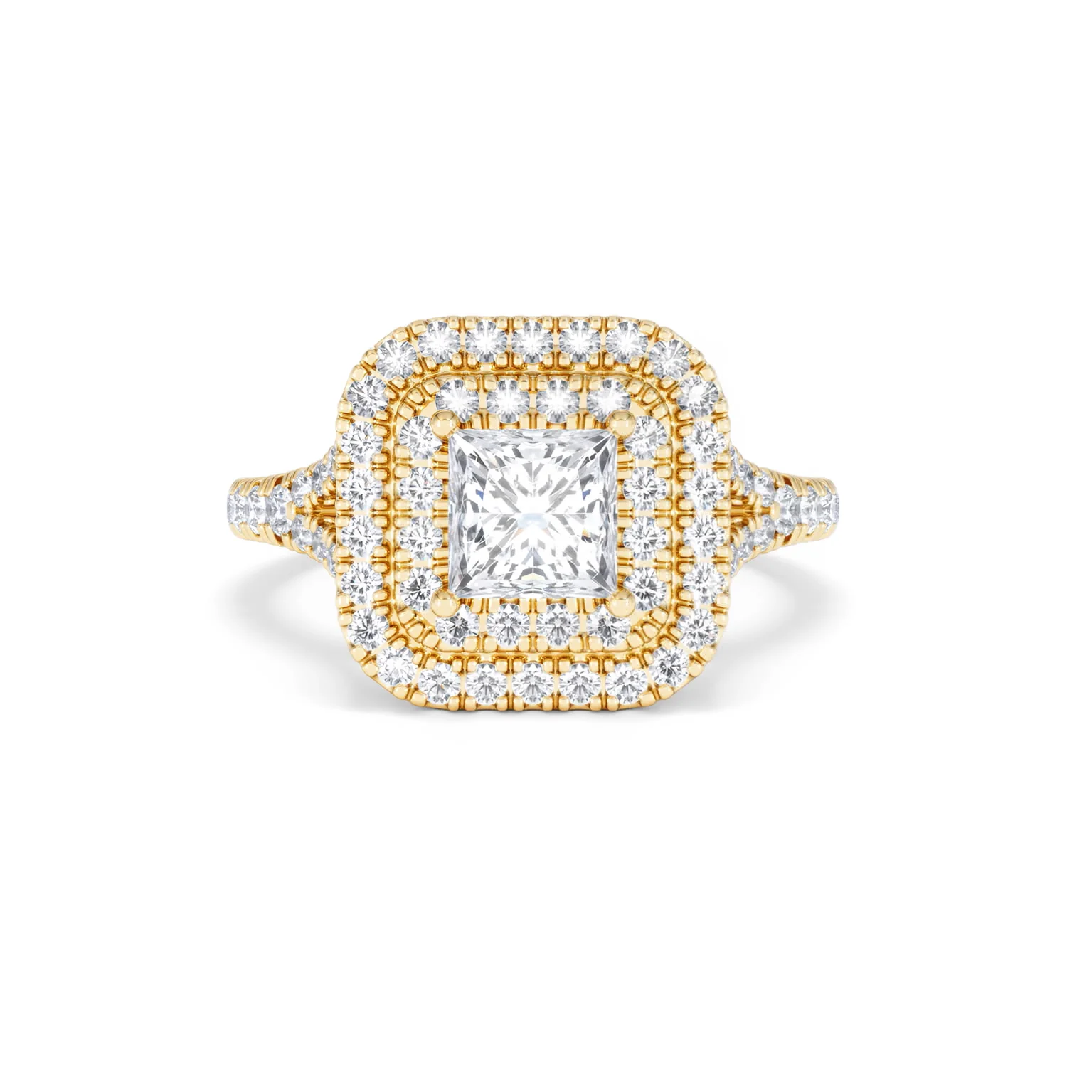 Cleopatra Lab Diamond Halo Engagement Ring in 18K Gold 1.85ct F/VS1 - Image 7