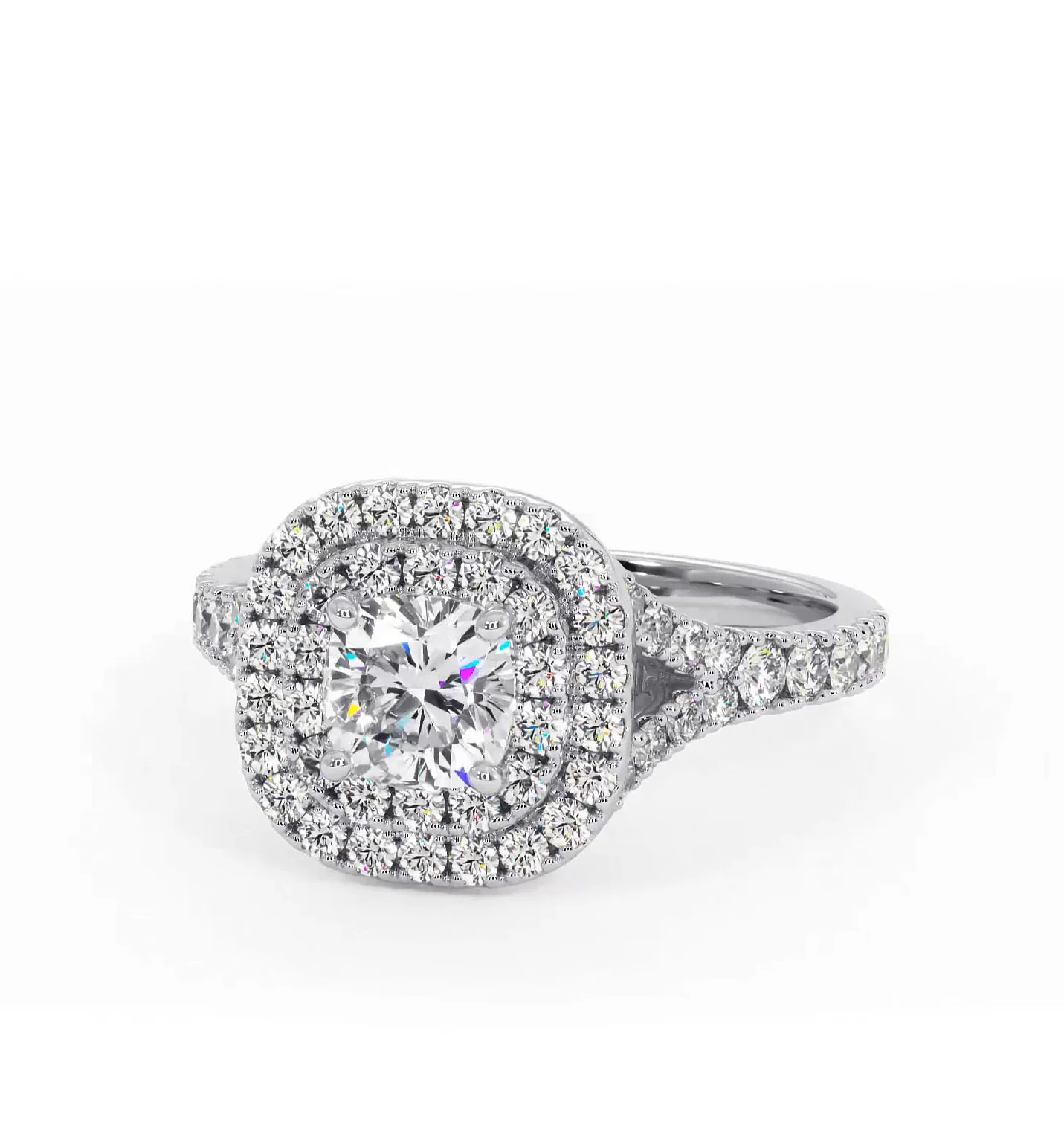Cleopatra Lab Diamond Halo Engagement Ring in Platinum 1.20ct F/VS1 - Image 10