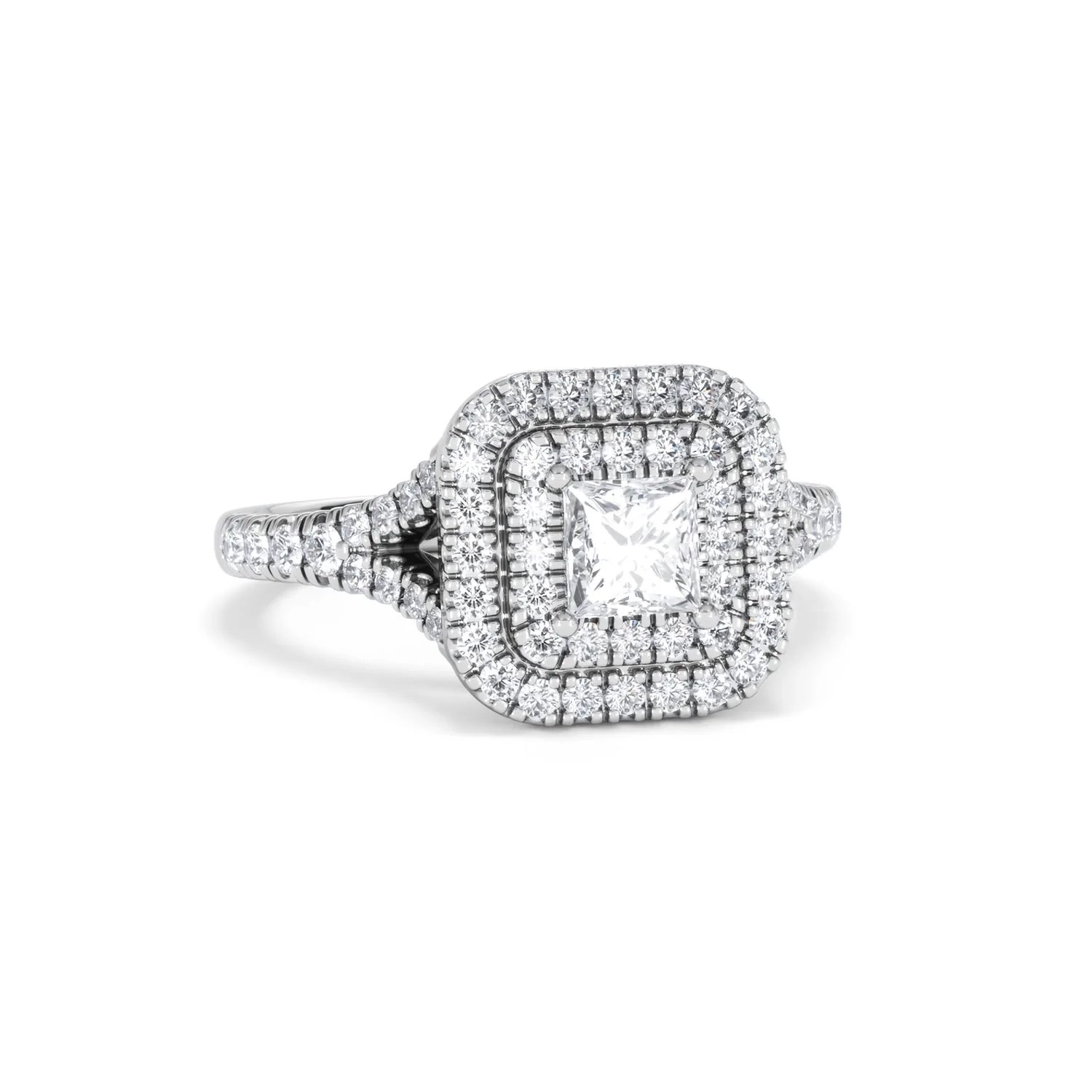 Cleopatra Lab Diamond Halo Engagement Ring in Platinum 1.20ct F/VS1 - Image 14