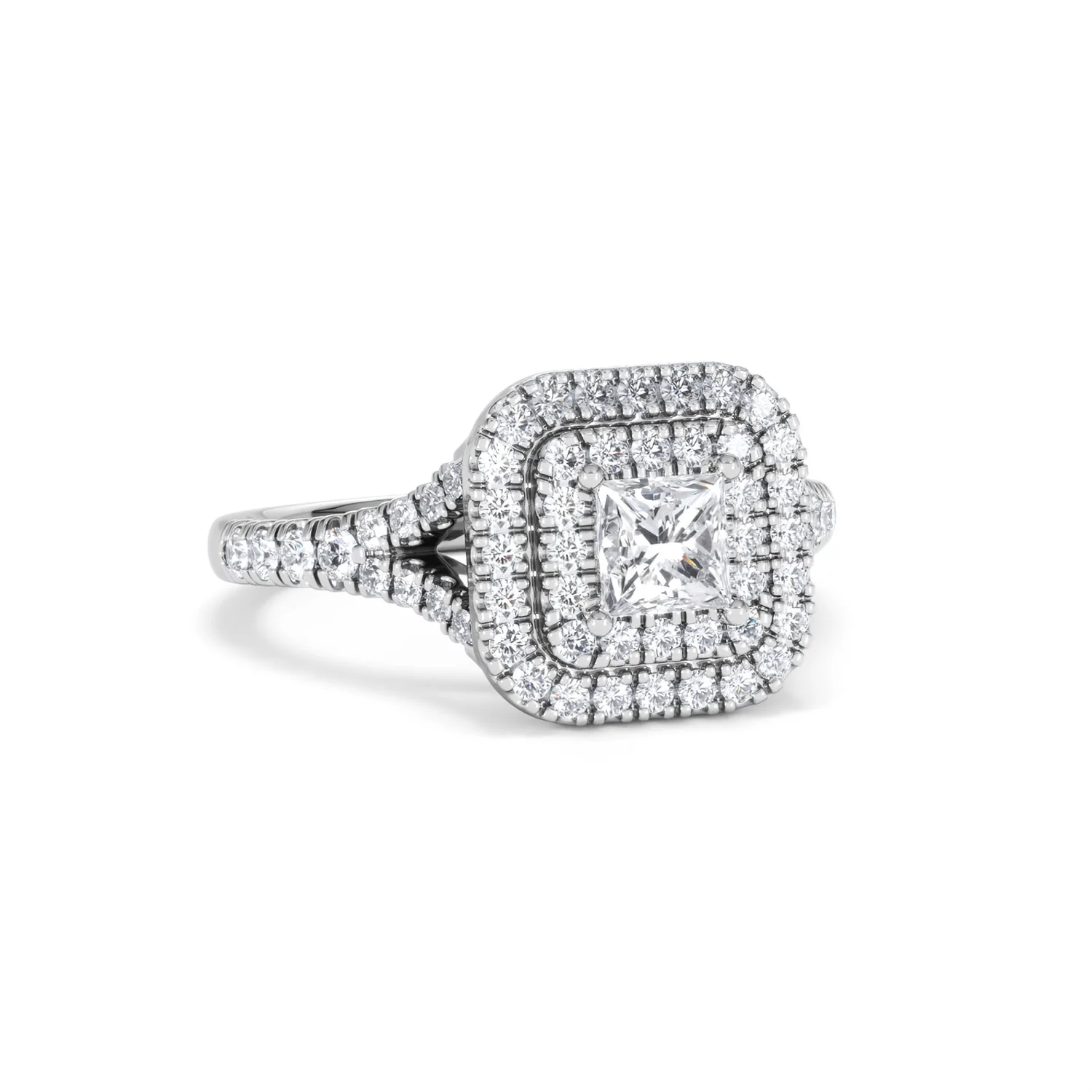 Cleopatra Lab Diamond Halo Engagement Ring in Platinum 1.20ct F/VS1 - Image 15