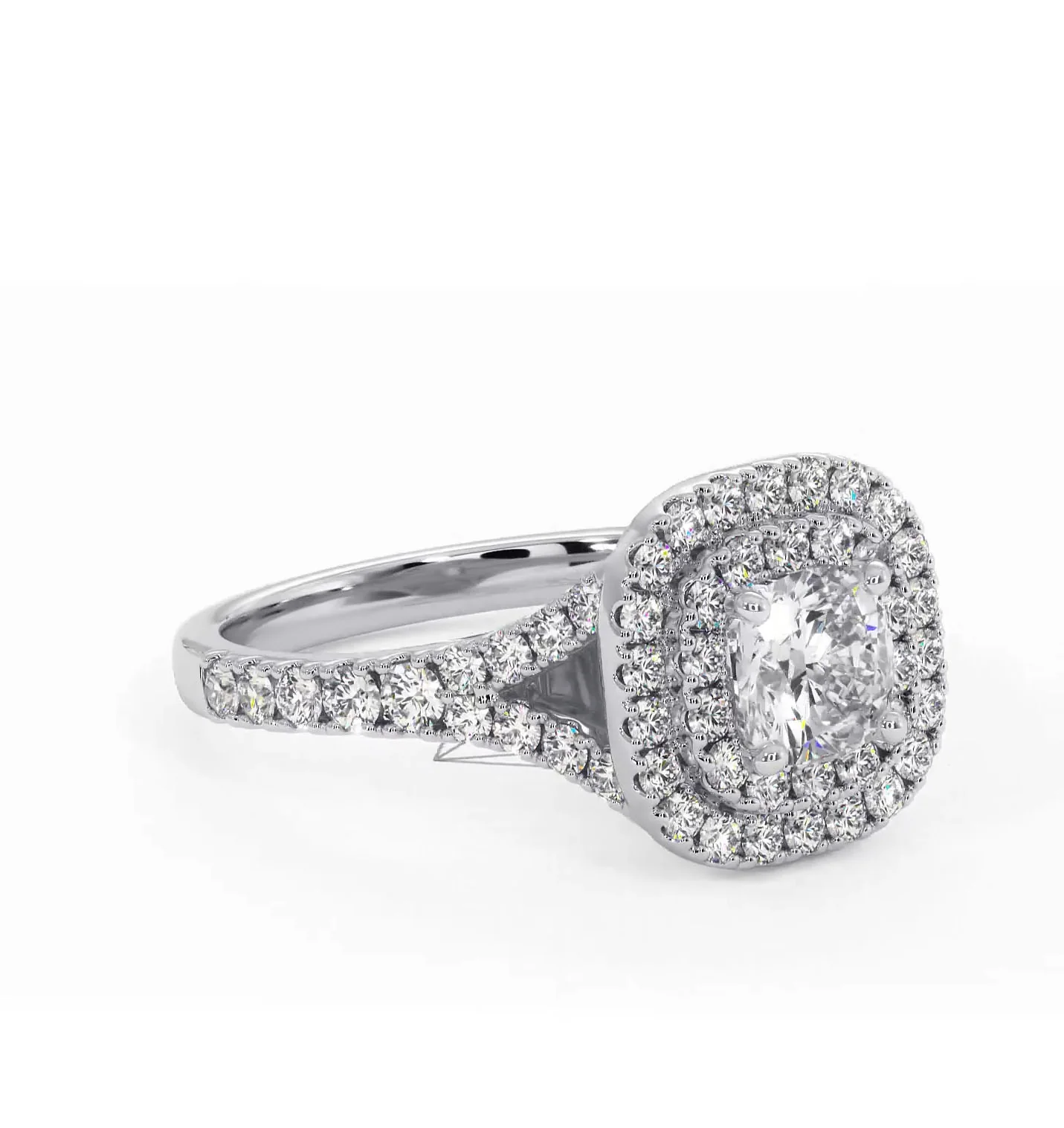 Cleopatra Lab Diamond Halo Engagement Ring in Platinum 1.20ct F/VS1 - Image 159