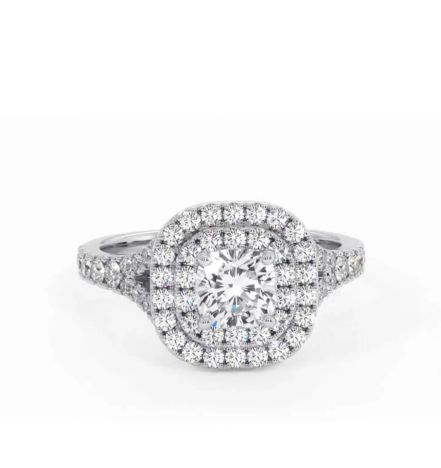 Cleopatra Lab Diamond Halo Engagement Ring in Platinum 1.20ct F/VS1 - Image 166