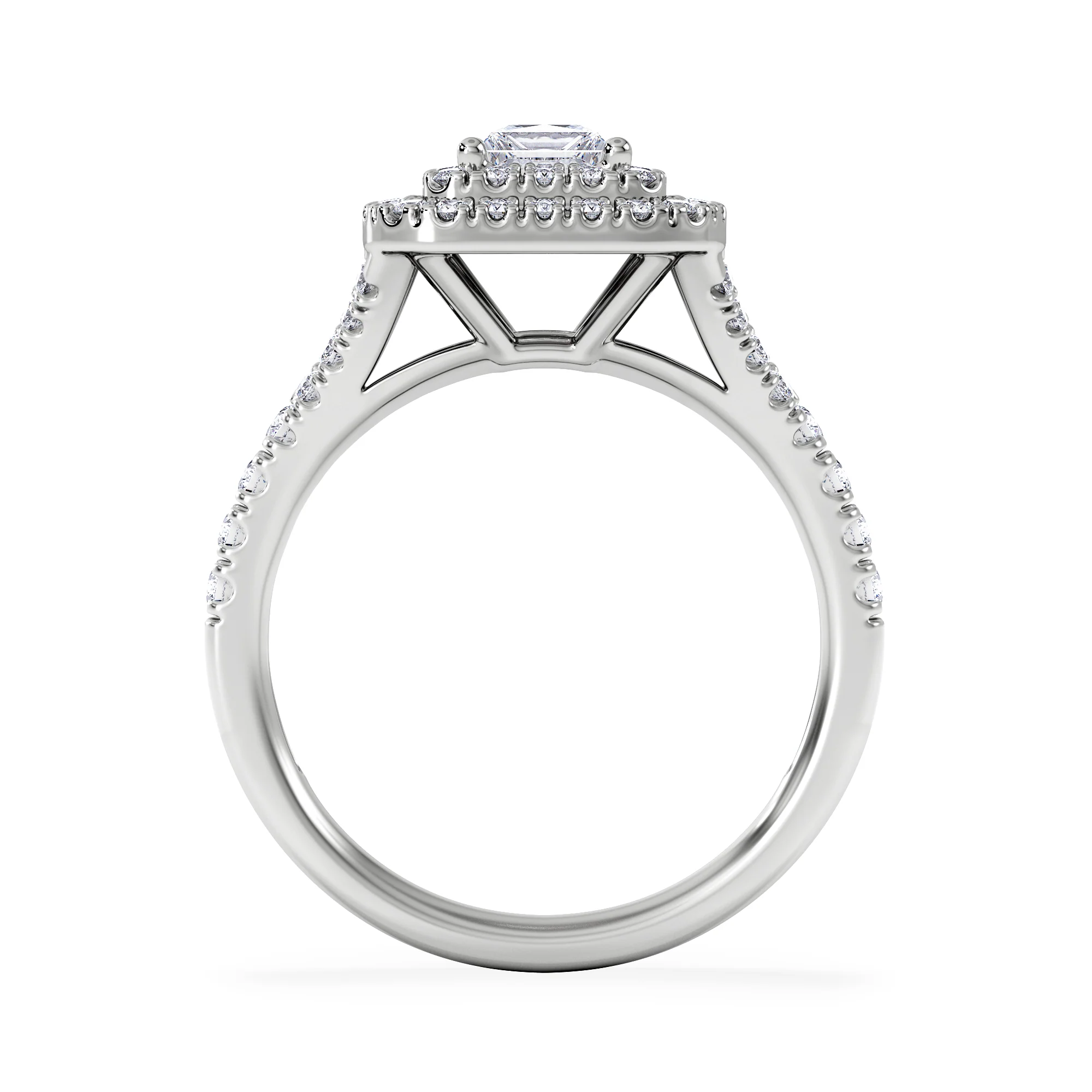 Cleopatra Lab Diamond Halo Engagement Ring in Platinum 1.20ct F/VS1 - Image 3