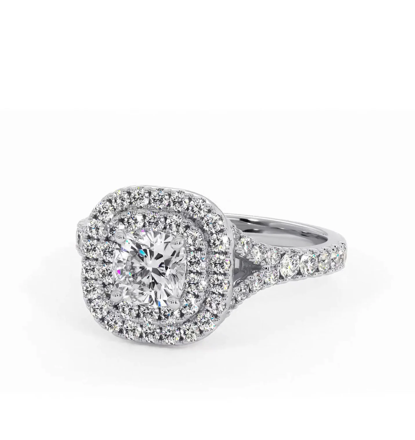 Cleopatra Lab Diamond Halo Engagement Ring in Platinum 1.20ct F/VS1 - Image 91
