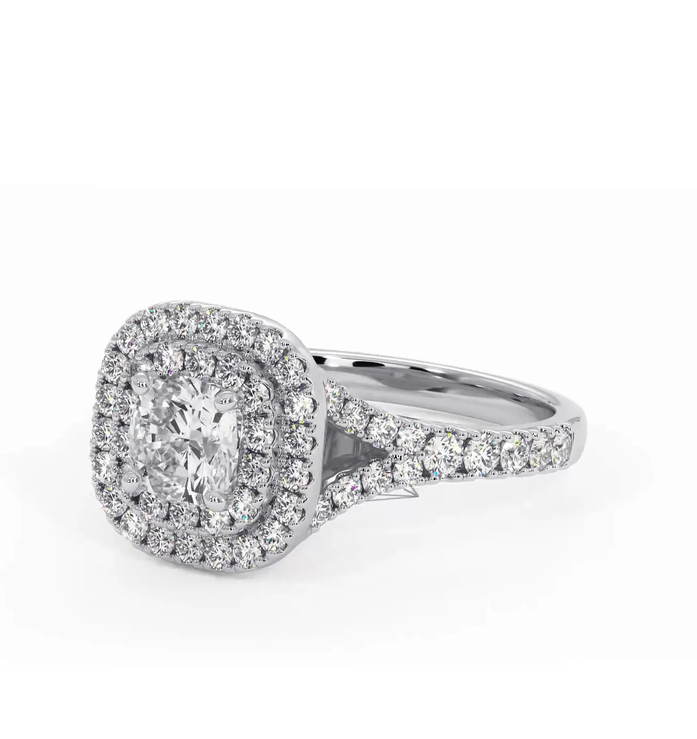 Cleopatra Lab Diamond Halo Engagement Ring in Platinum 1.20ct F/VS1 - Image 94