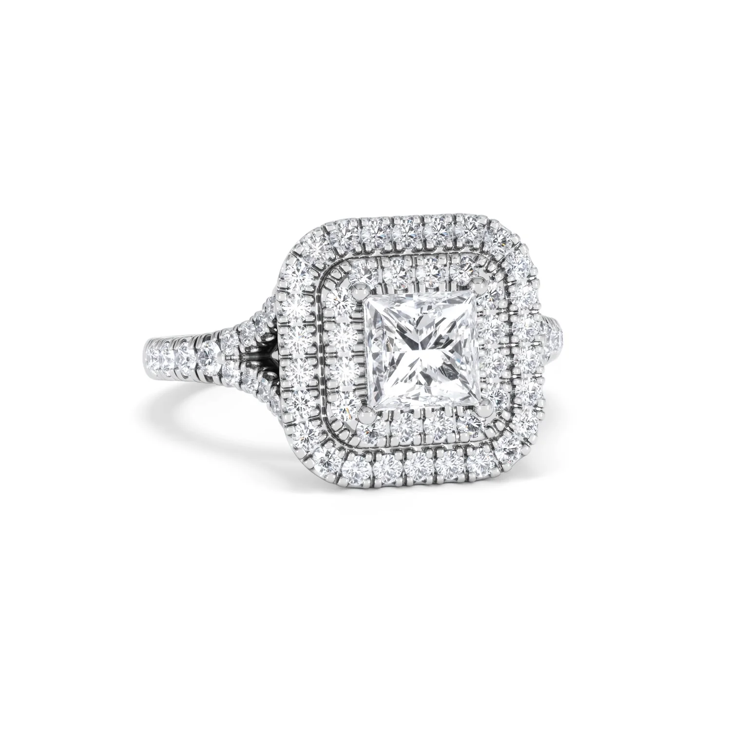 Cleopatra Lab Diamond Halo Engagement Ring in Platinum 1.85ct F/VS1 - Image 10