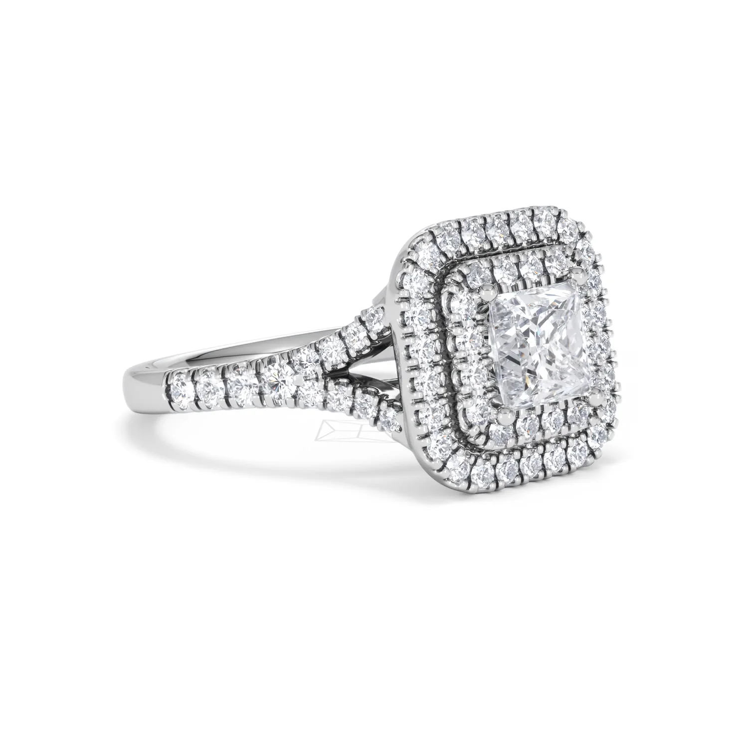 Cleopatra Lab Diamond Halo Engagement Ring in Platinum 1.85ct F/VS1 - Image 16