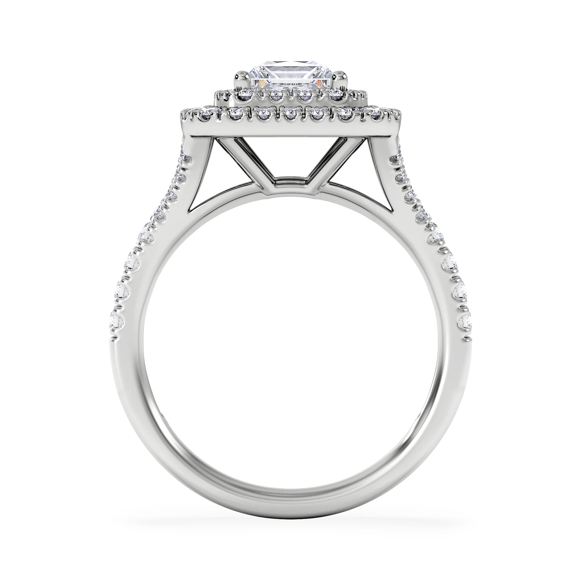 Cleopatra Lab Diamond Halo Engagement Ring in Platinum 1.85ct F/VS1 - Image 3